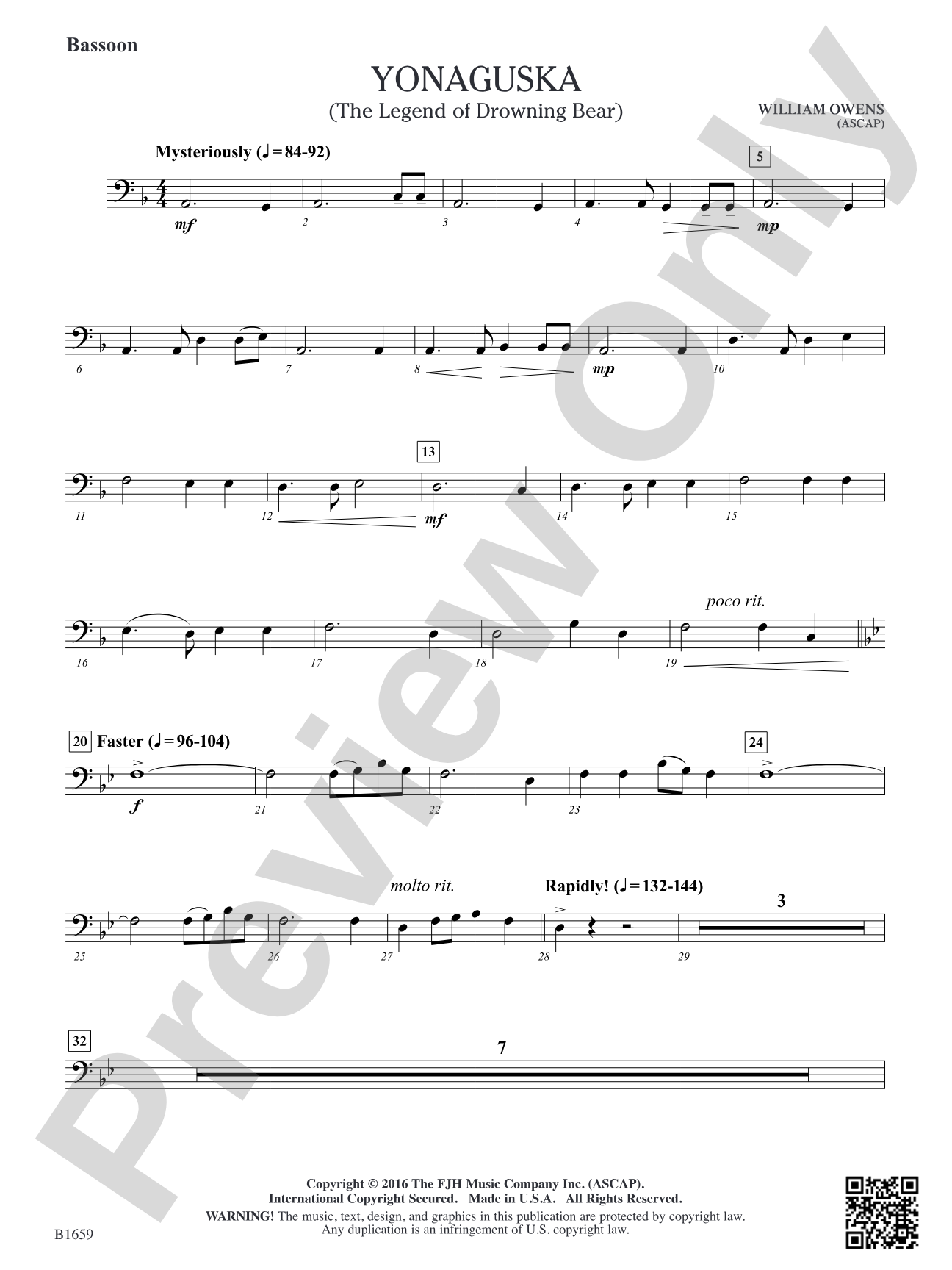 Yonaguska: Bassoon
