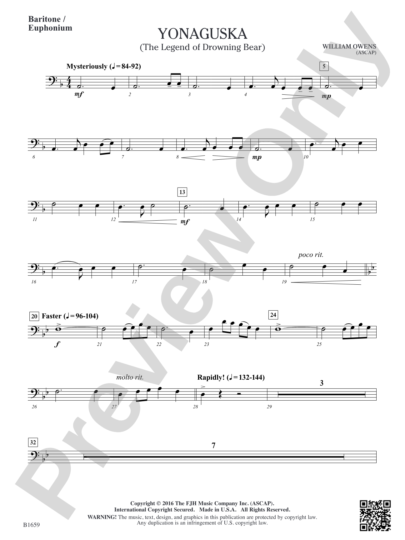 Yonaguska: Baritone / Euphonium