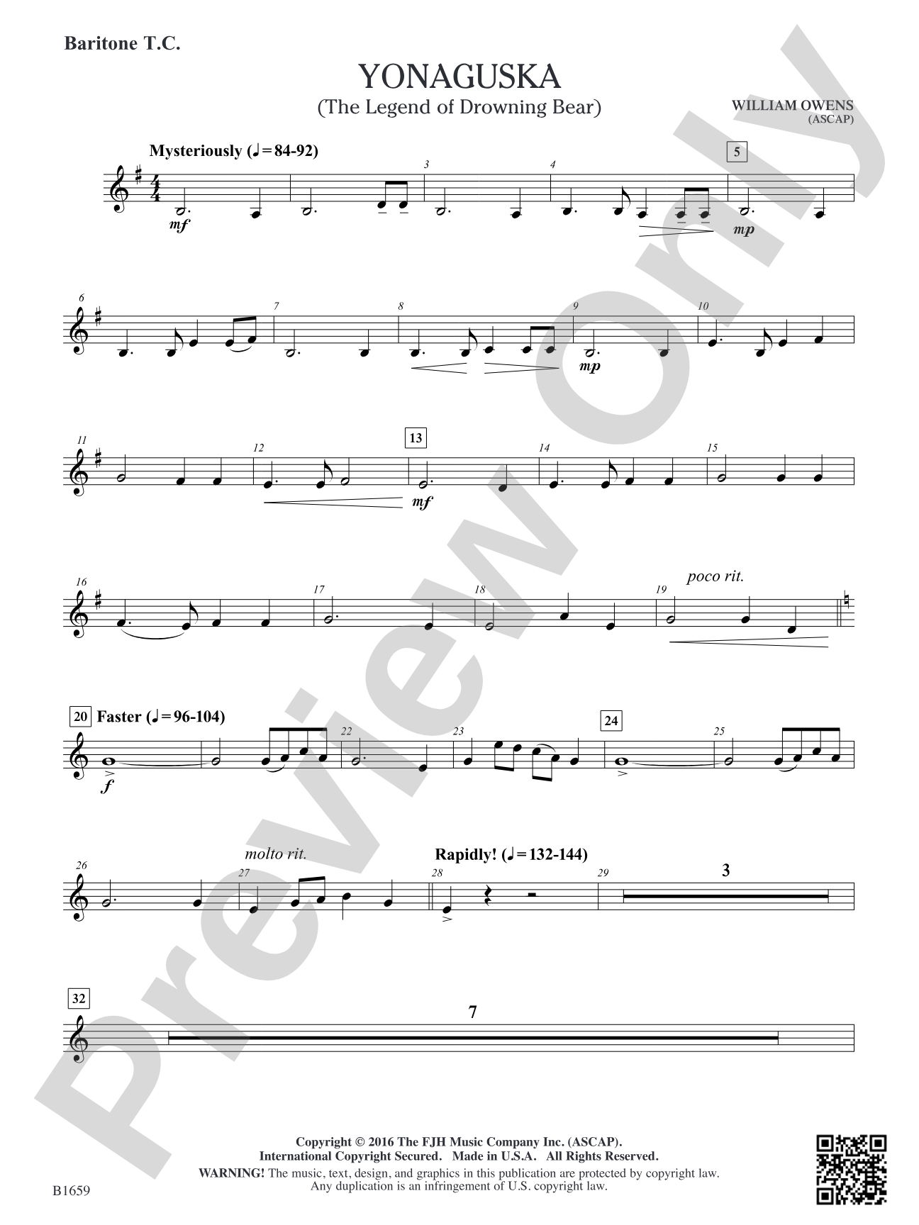 Yonaguska: Baritone T.C.