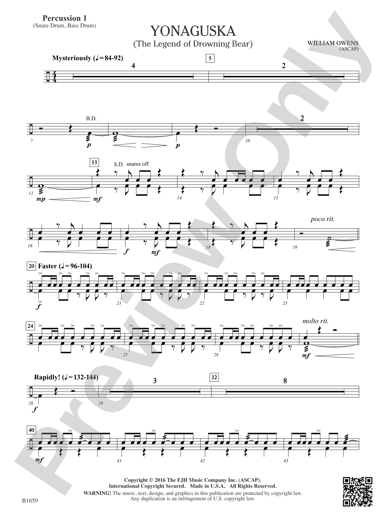 Yonaguska: Percussion 1