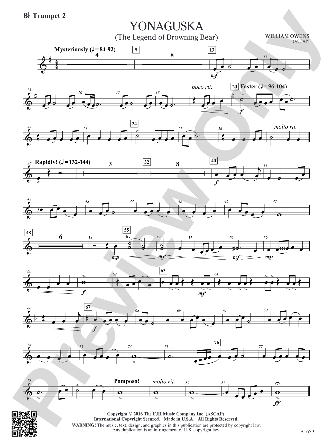 Yonaguska: B-flat Trumpet 2