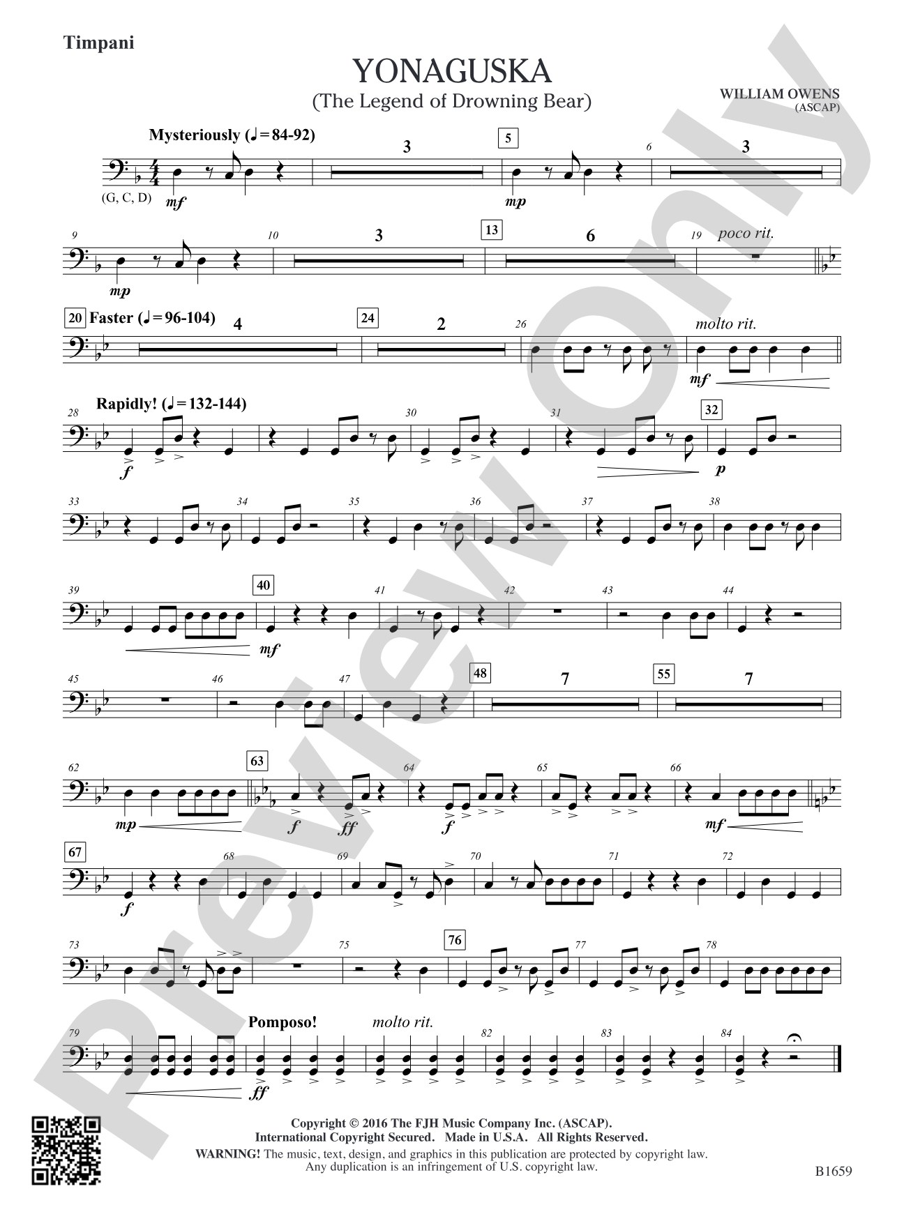 Yonaguska: Timpani