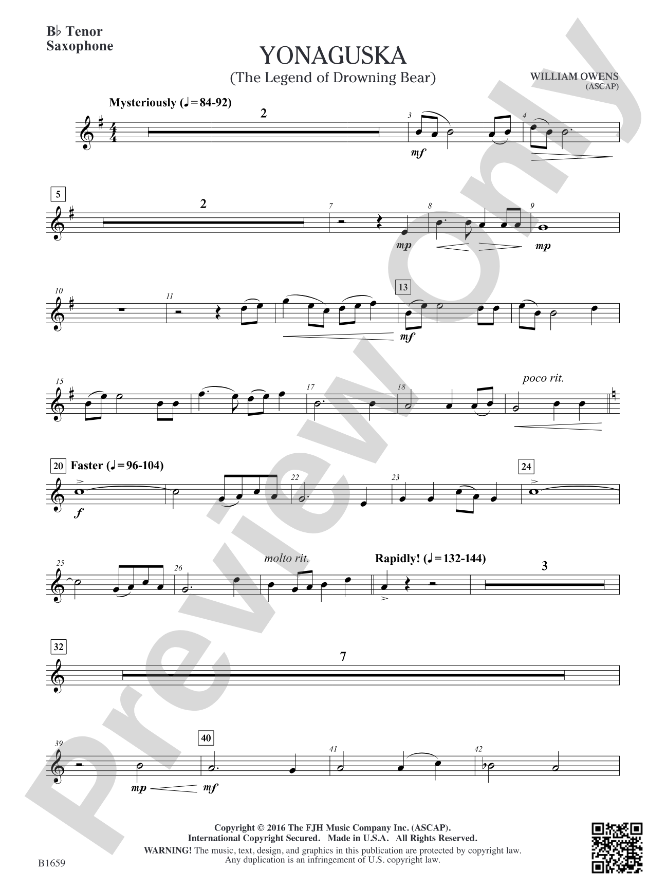 Yonaguska: B-flat Tenor Saxophone