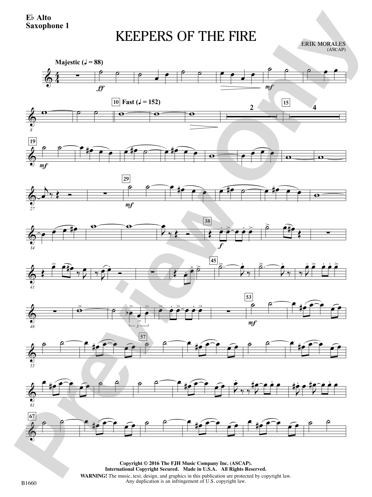 Keepers of the Fire: E-flat Alto Saxophone 1