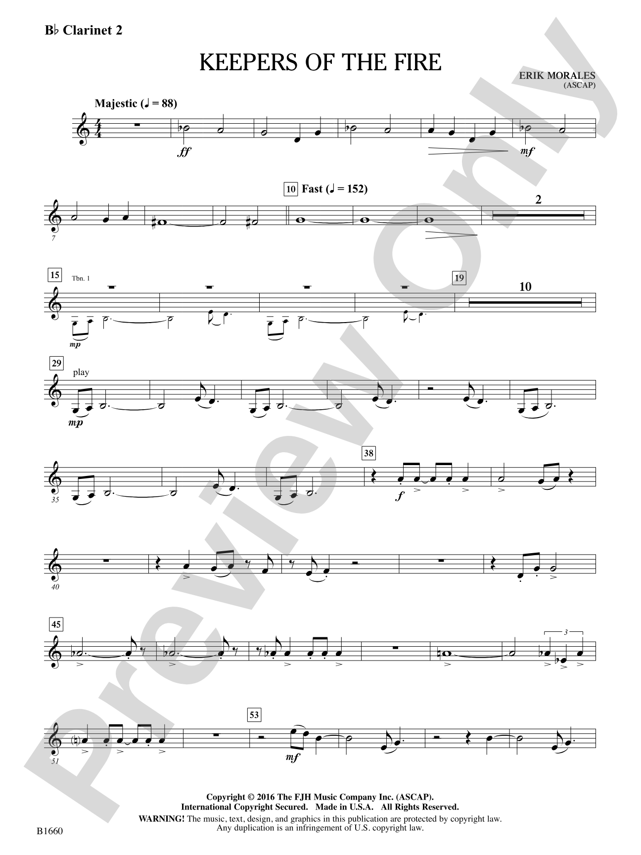 Keepers of the Fire: B-flat Clarinet 2