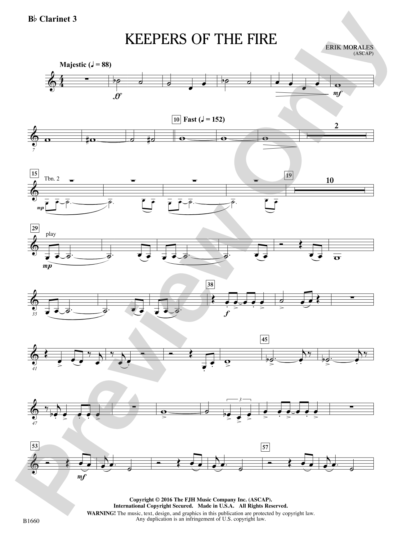 Keepers of the Fire: B-flat Clarinet 3