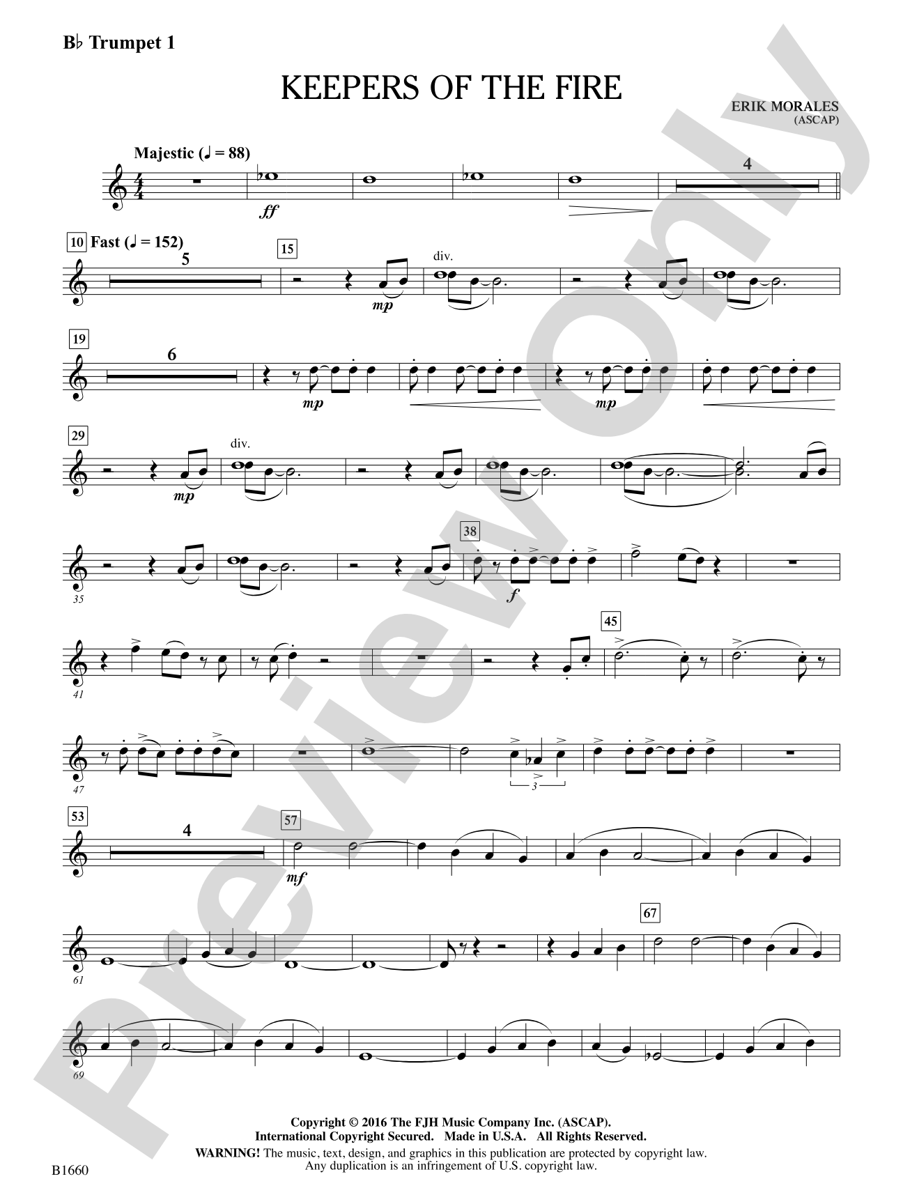 Keepers of the Fire: B-flat Trumpet 1