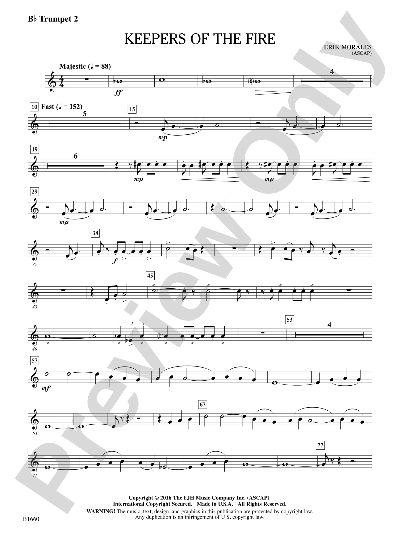 Keepers of the Fire: B-flat Trumpet 2