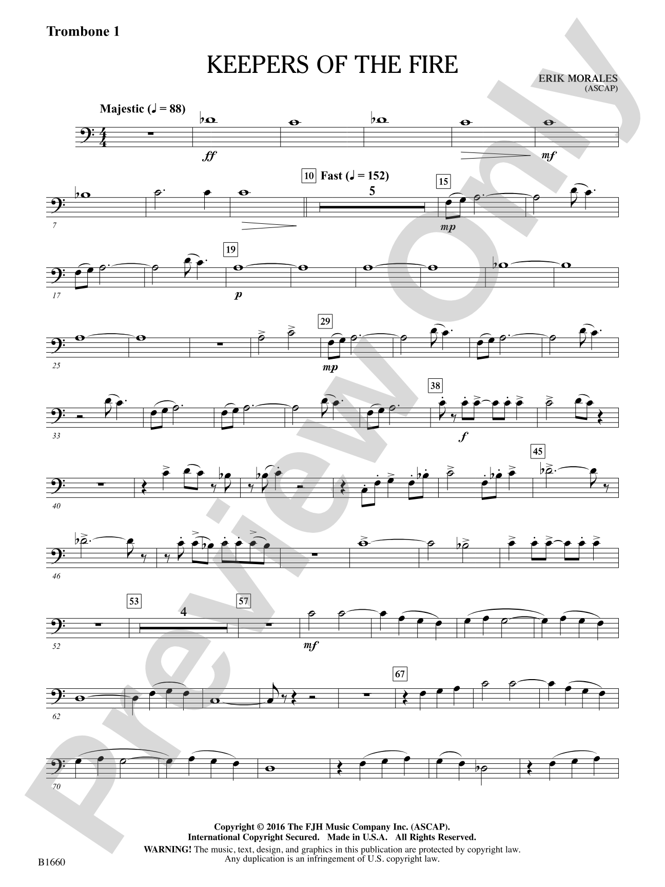 Keepers of the Fire: Trombone 1