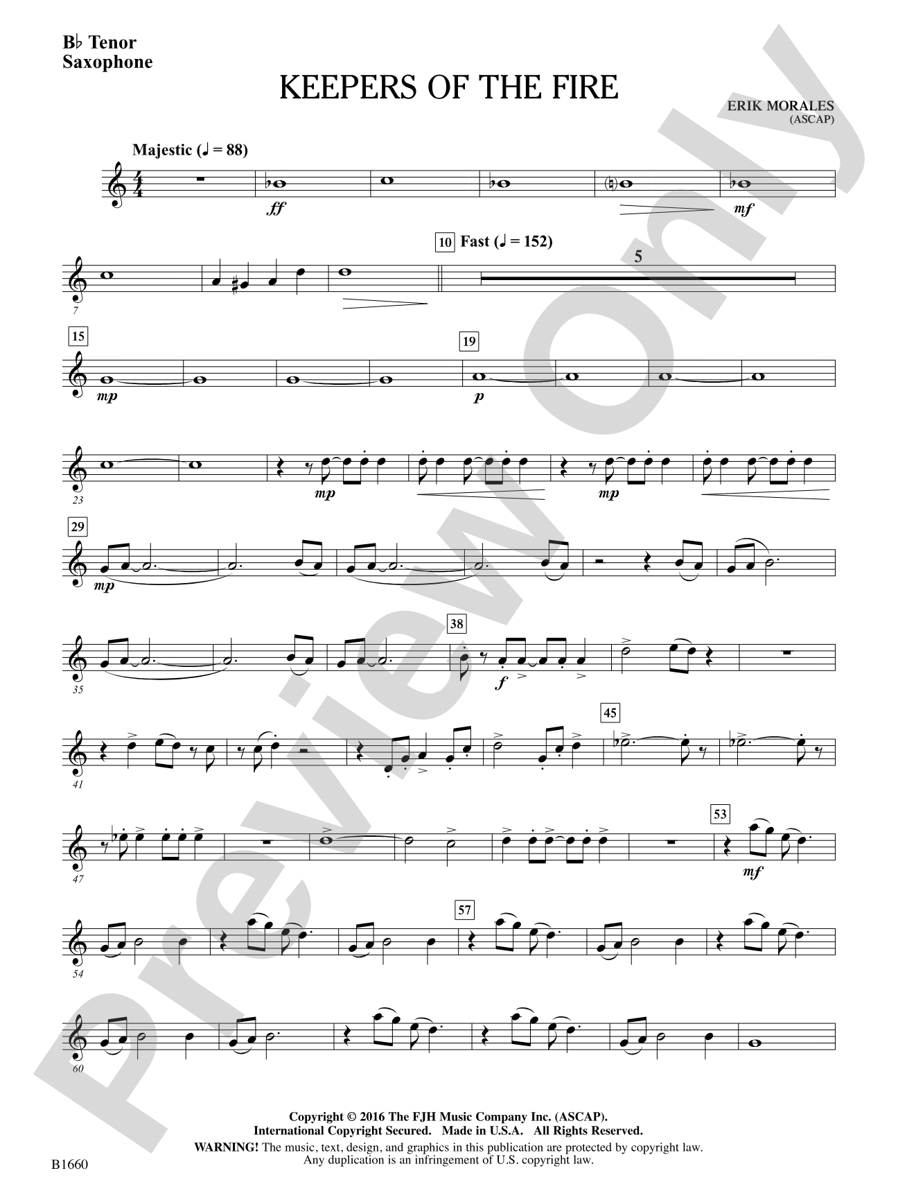 Keepers of the Fire: B-flat Tenor Saxophone