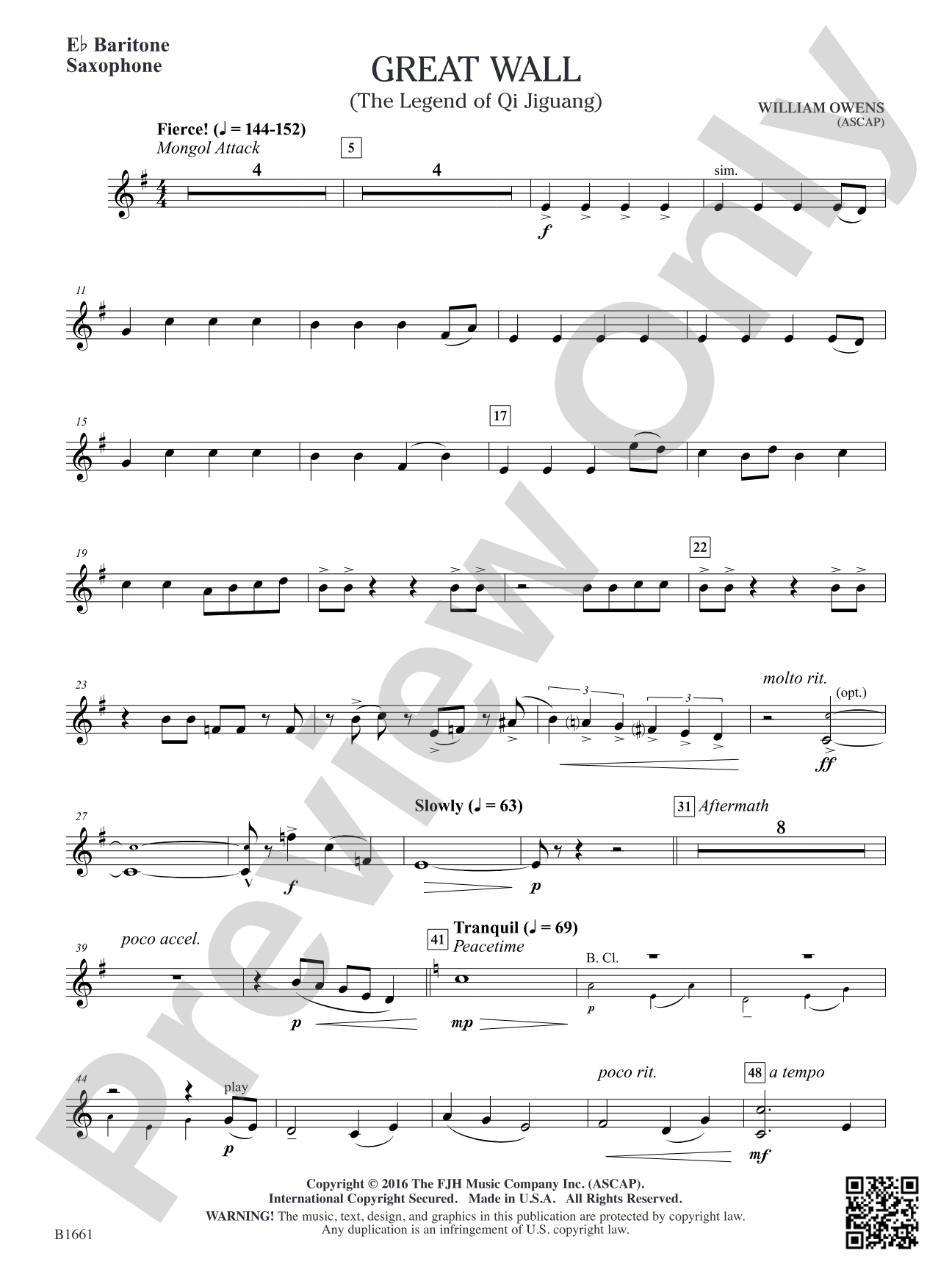 Great Wall: E-flat Baritone Saxophone