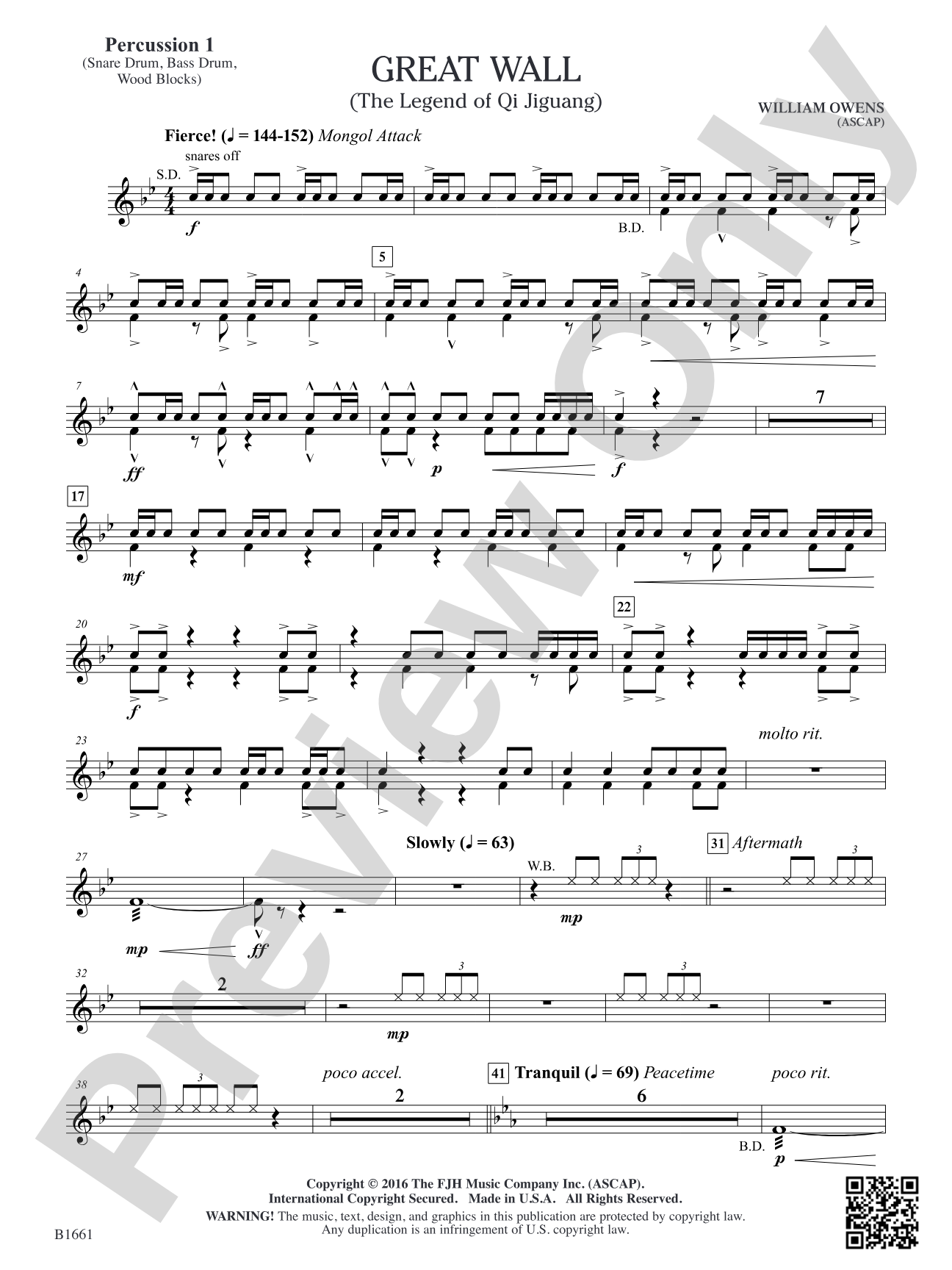 Great Wall: Percussion 1