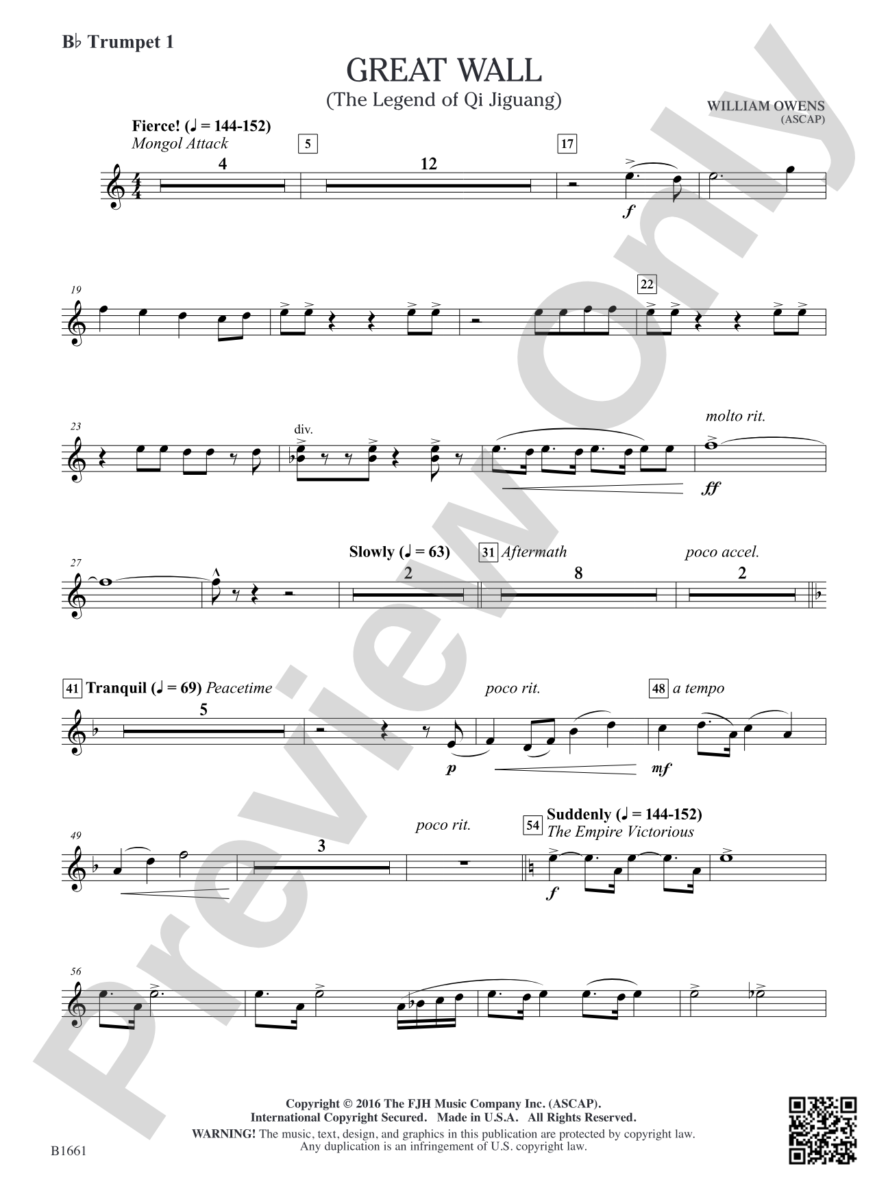 Great Wall: B-flat Trumpet 1