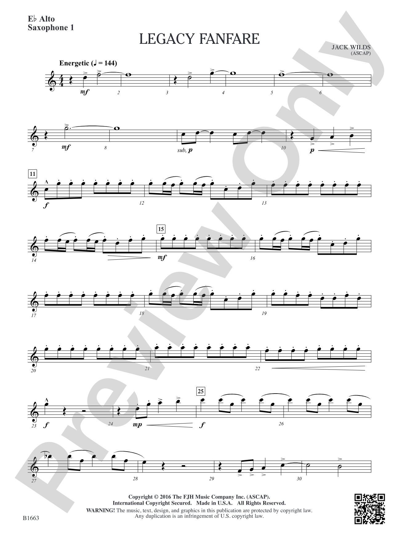Legacy Fanfare: E-flat Alto Saxophone 1