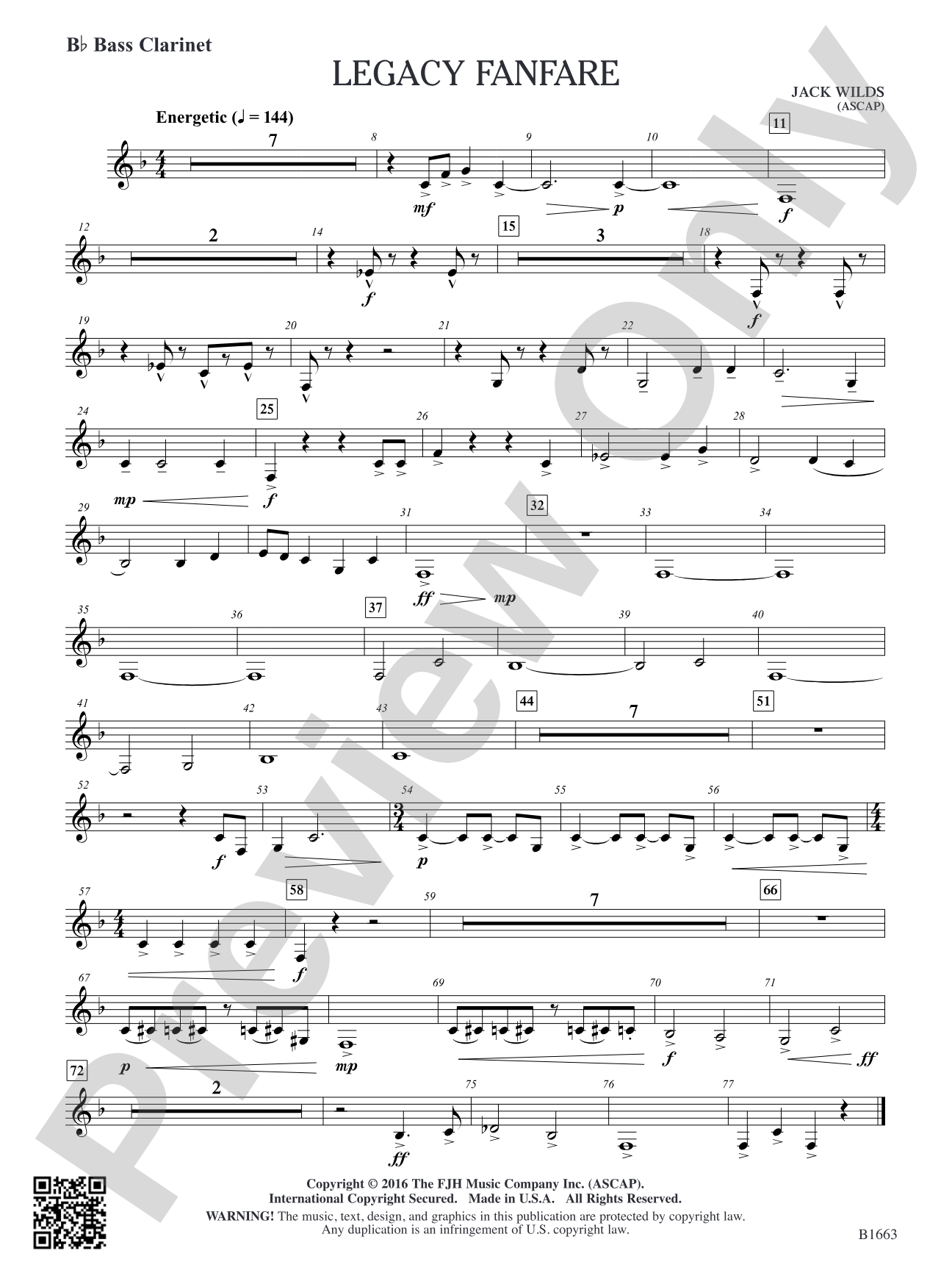 Legacy Fanfare: B-flat Bass Clarinet