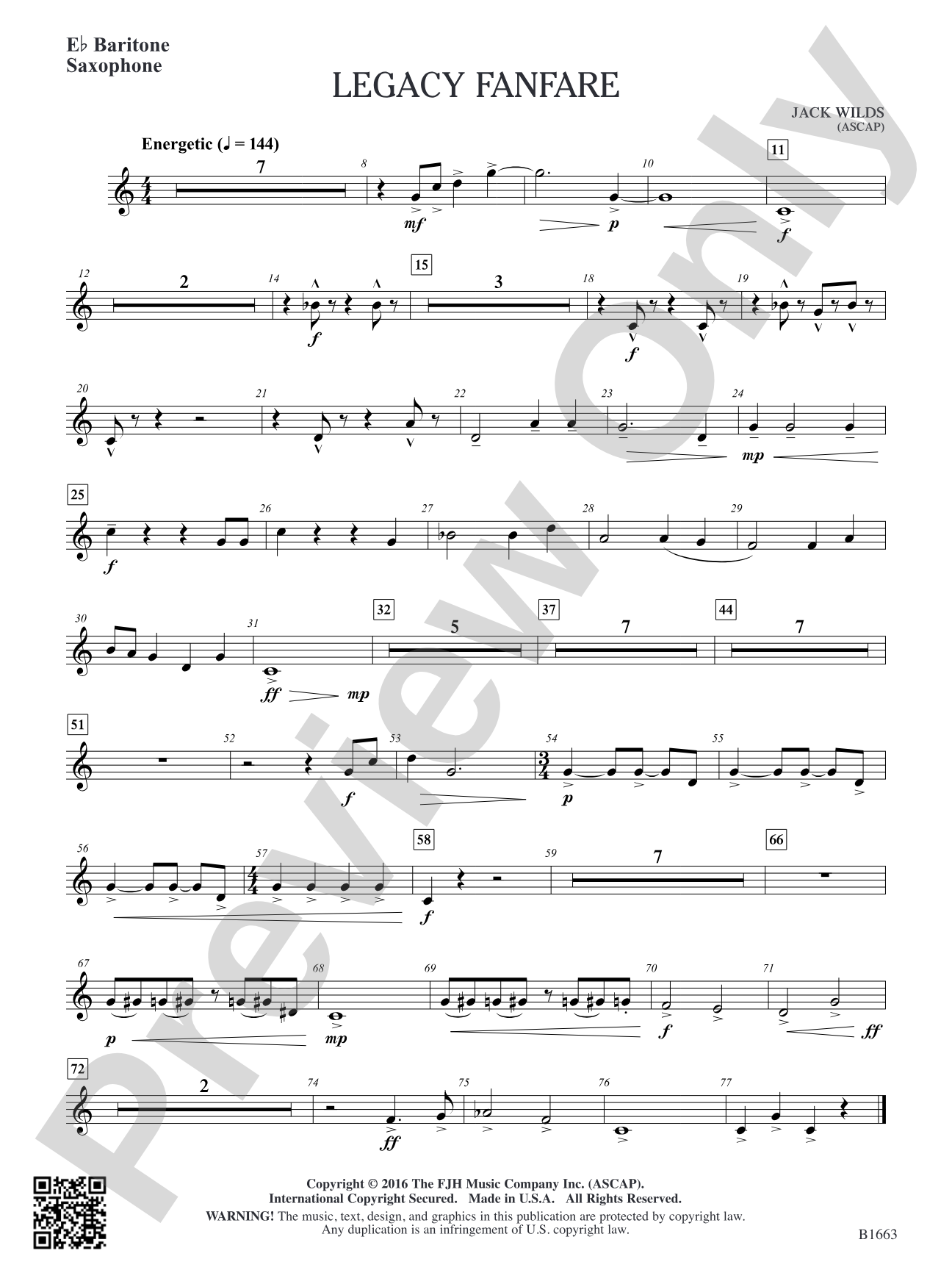 Legacy Fanfare: E-flat Baritone Saxophone