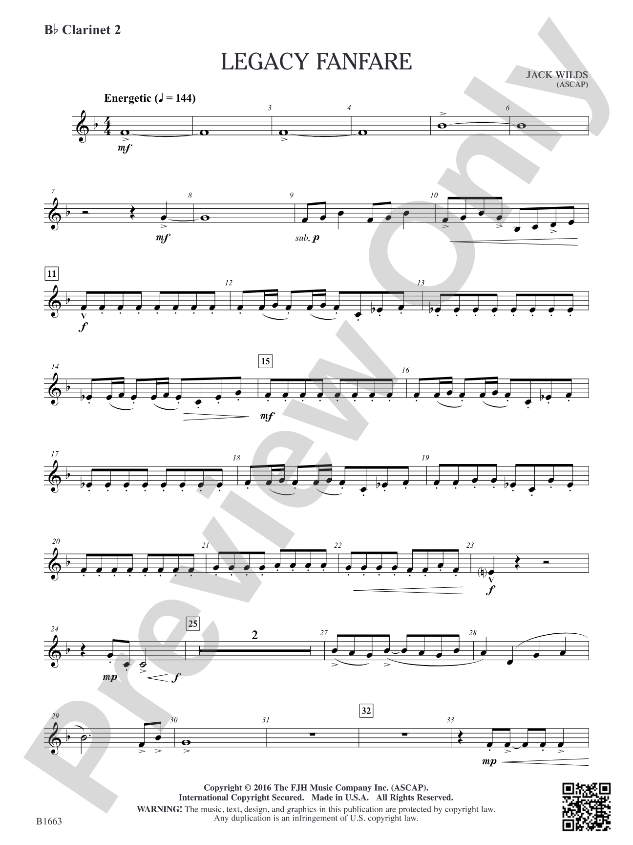 Legacy Fanfare: B-flat Clarinet 2