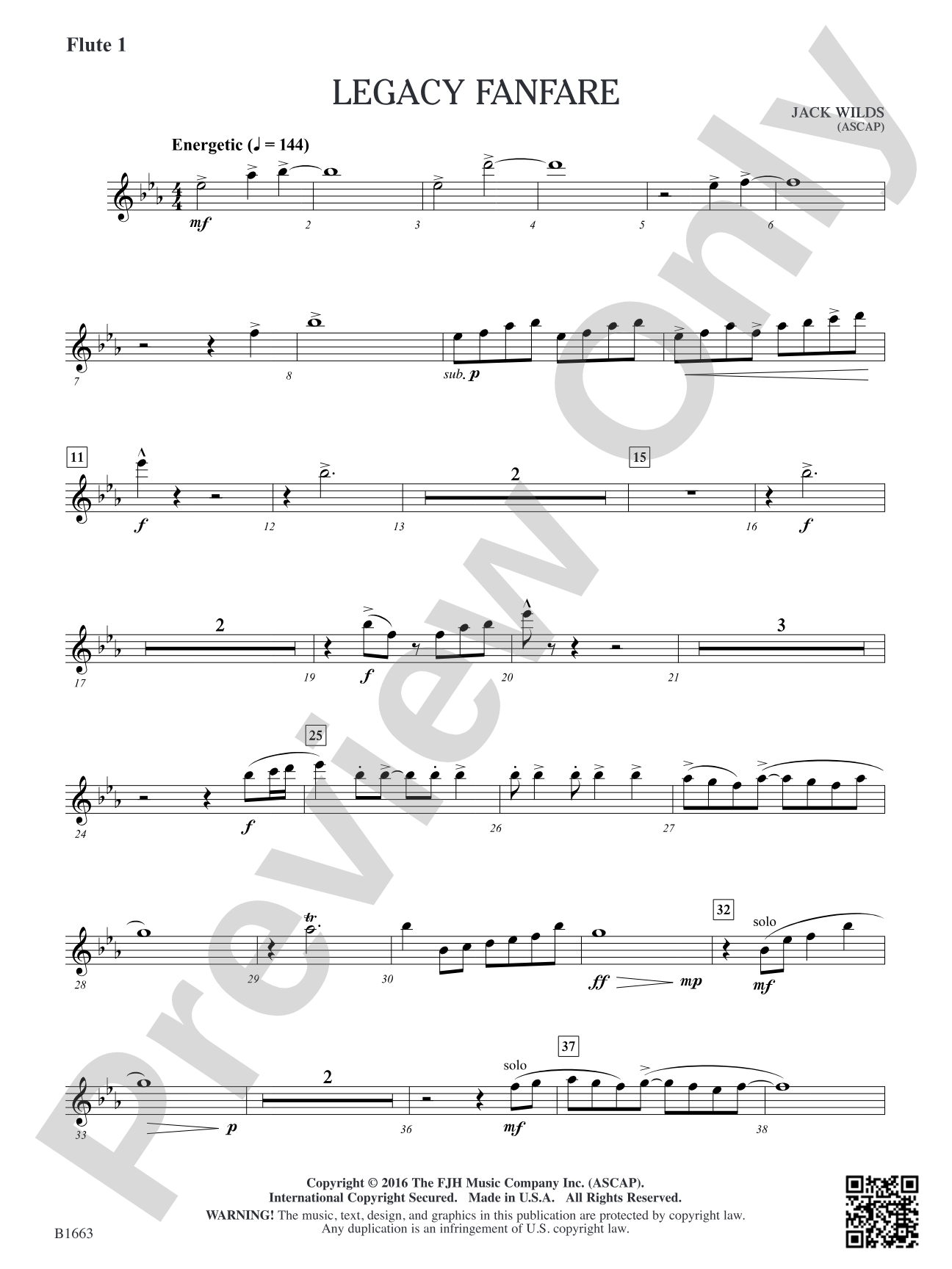 Legacy Fanfare: Flute 1