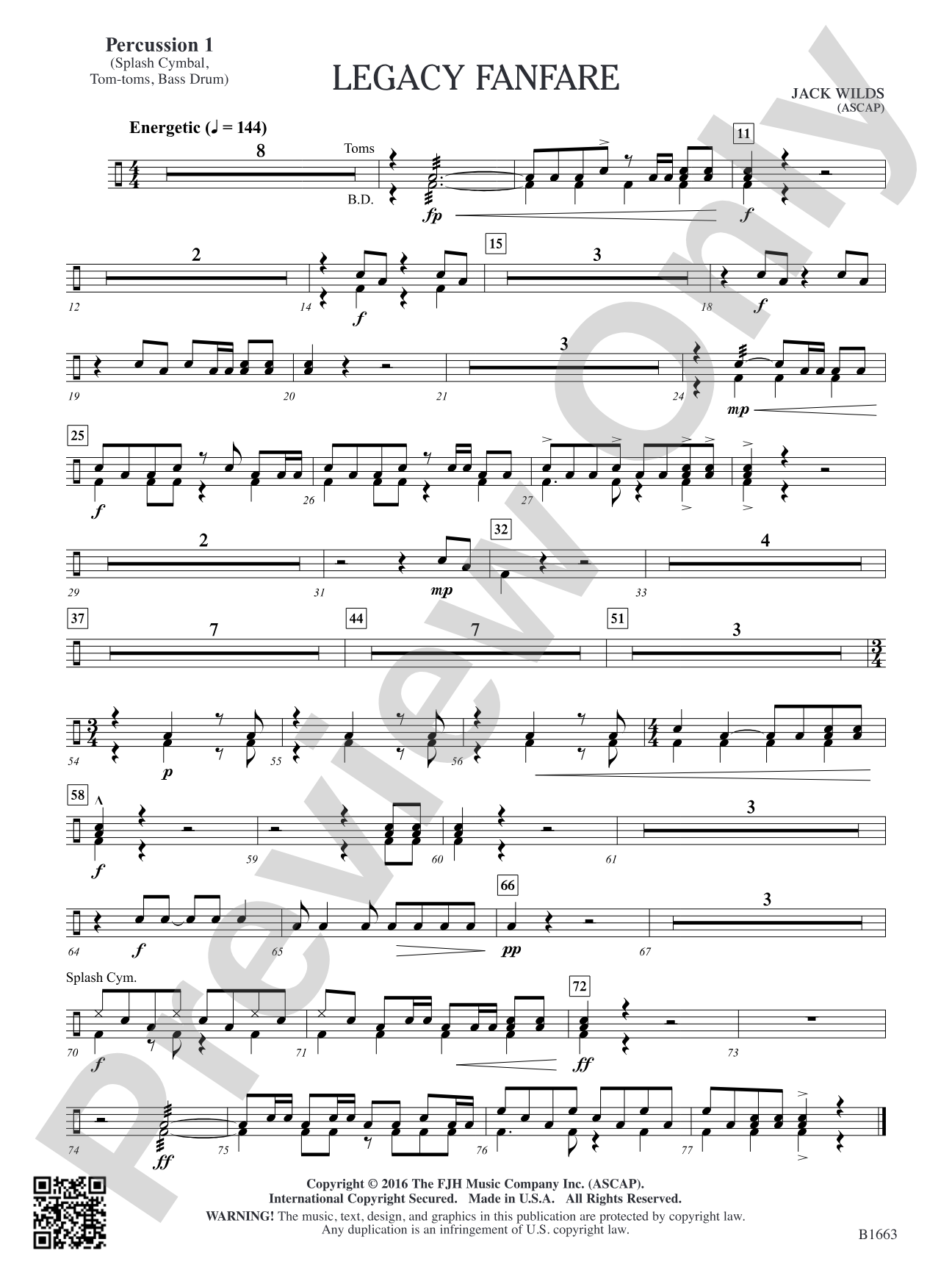 Legacy Fanfare: Percussion 1