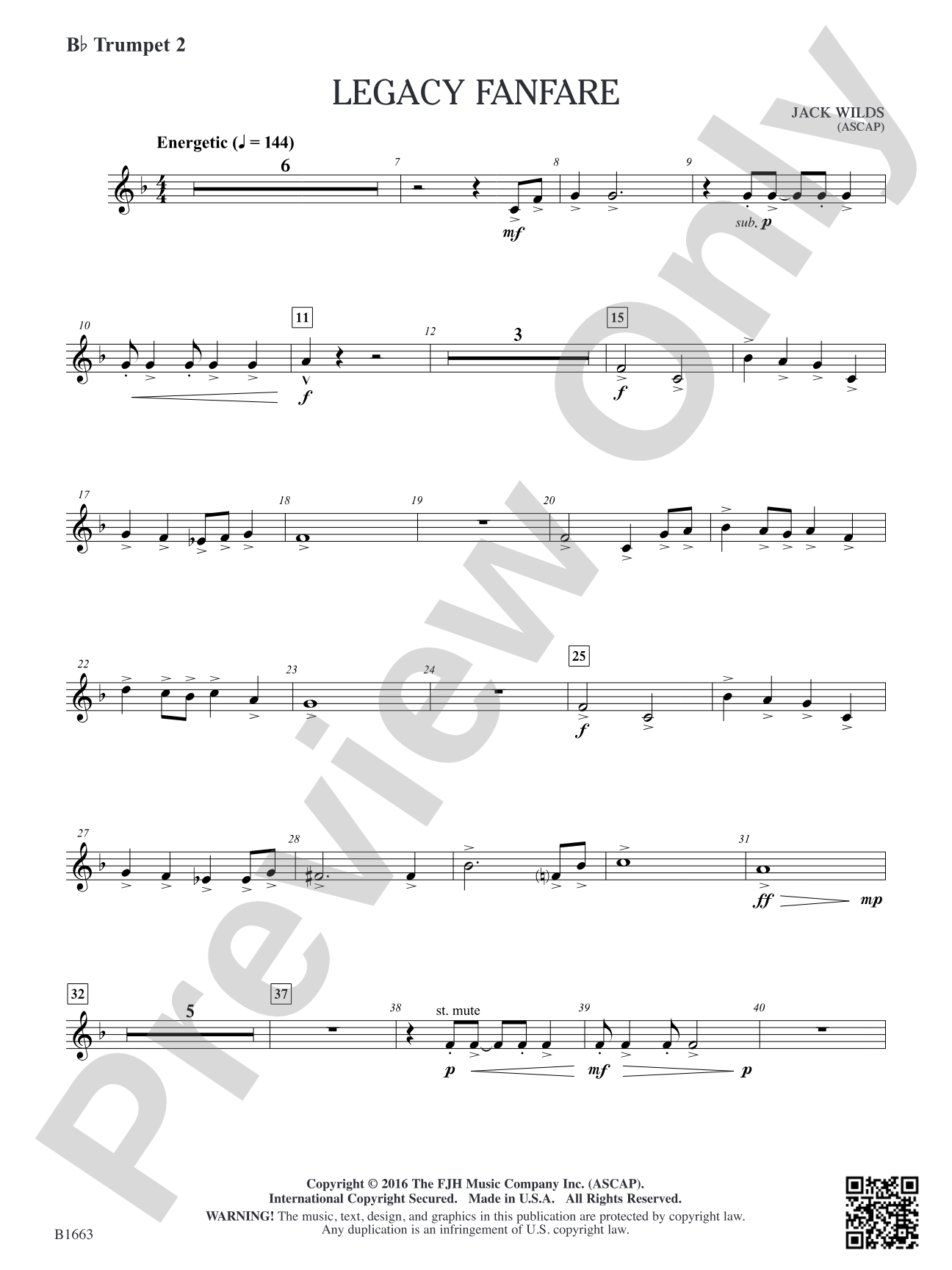 Legacy Fanfare: B-flat Trumpet 2