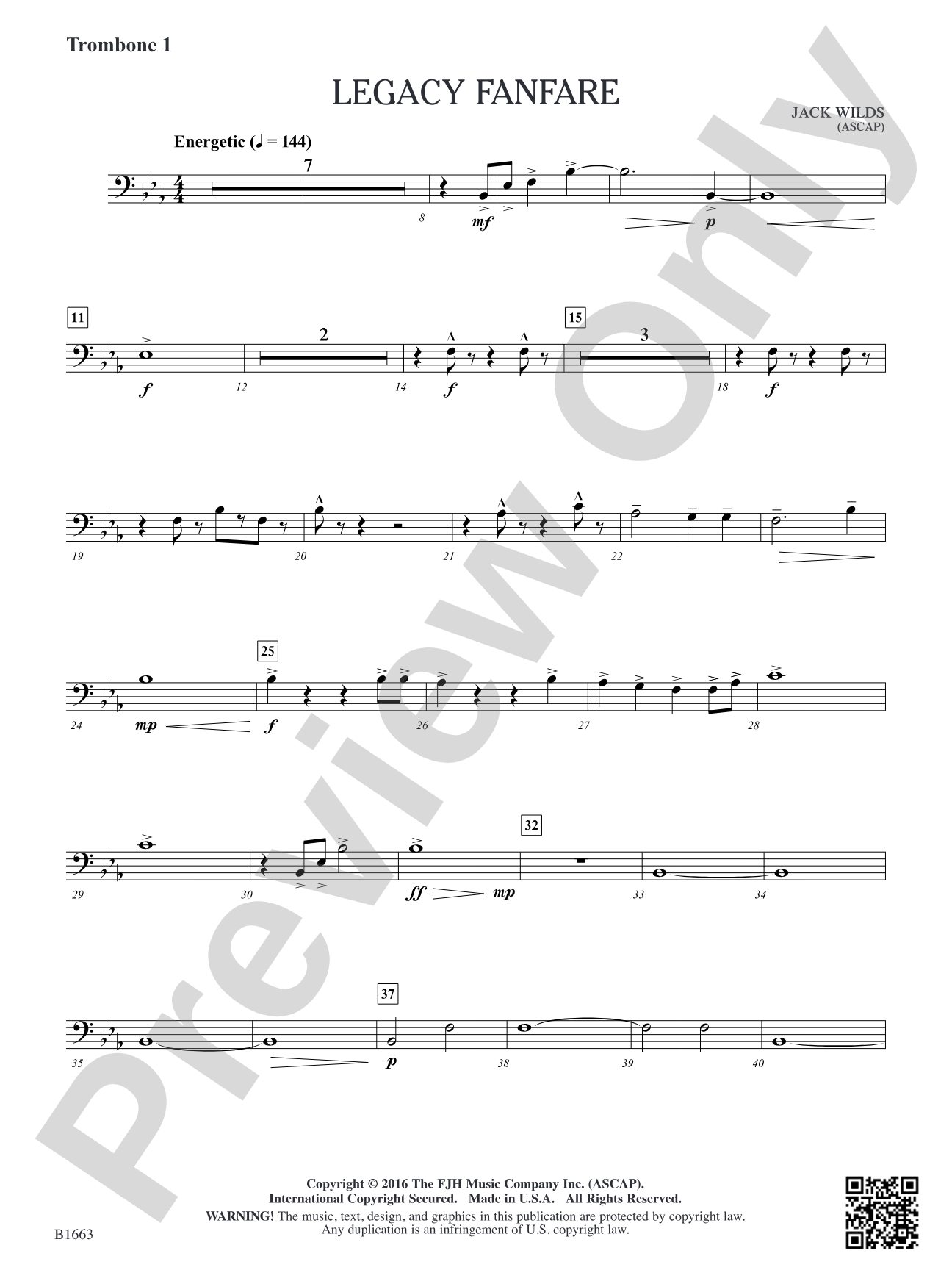 Legacy Fanfare: Trombone 1