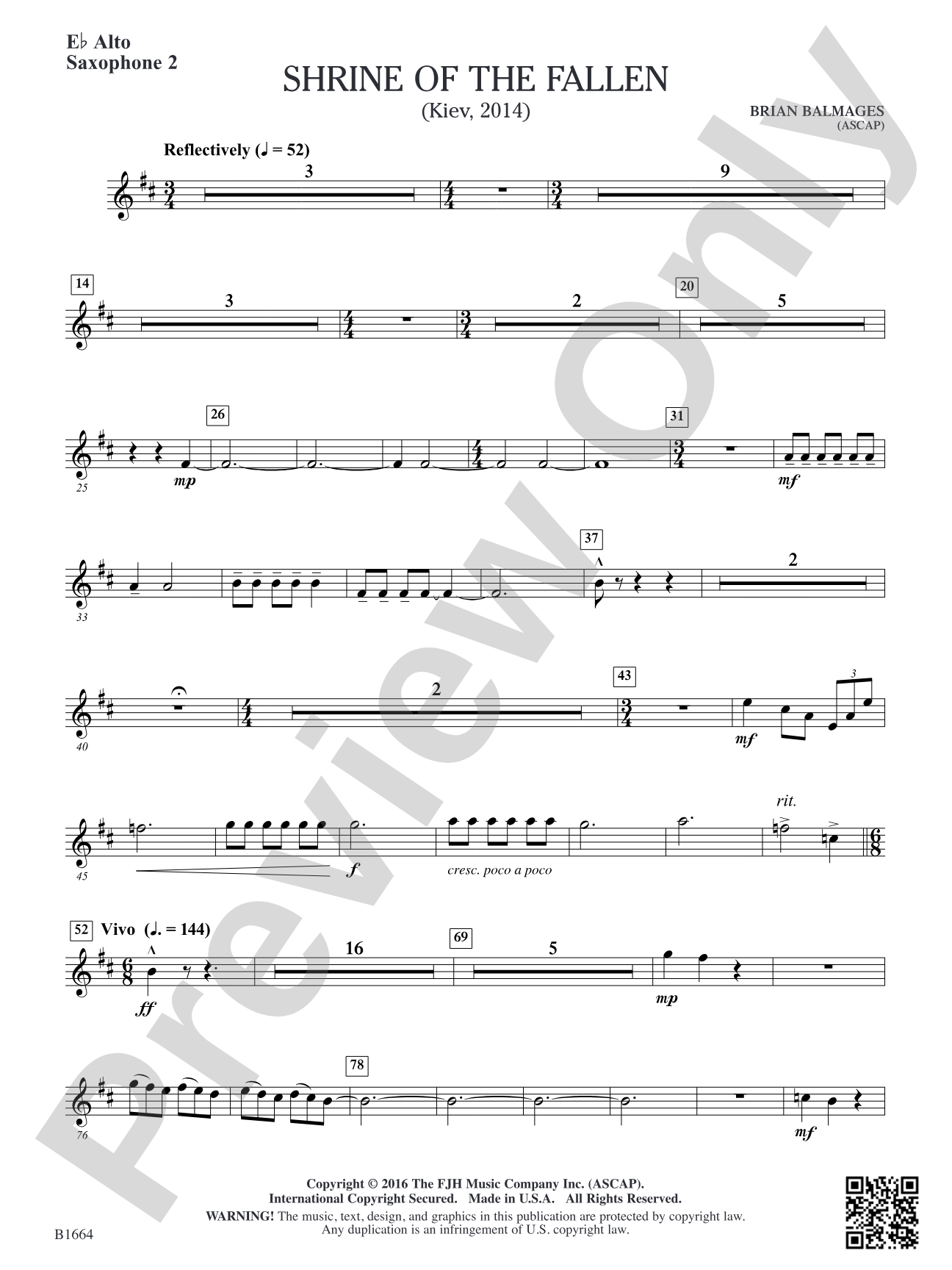 Shrine of the Fallen: E-flat Alto Saxophone 2