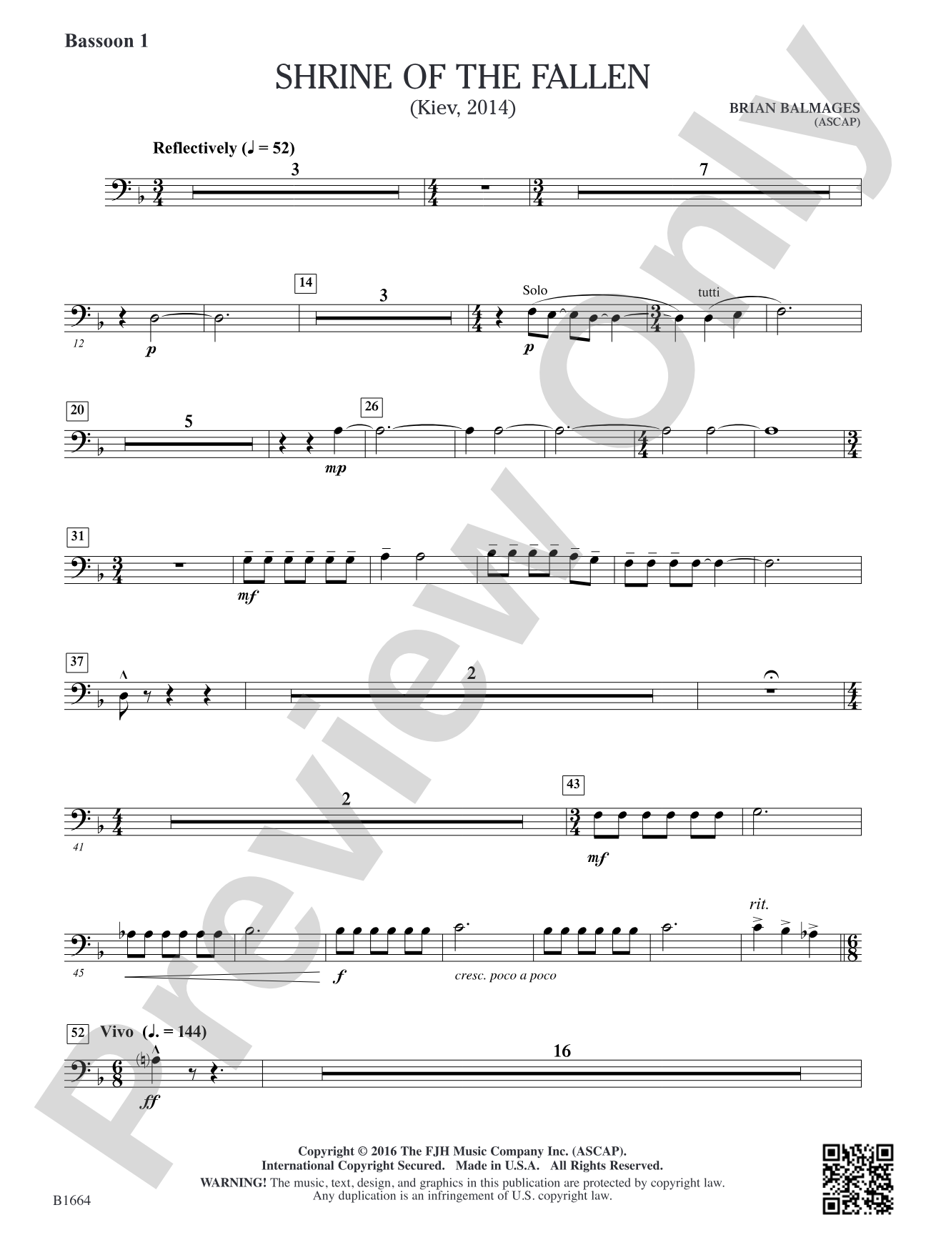 Shrine of the Fallen: Bassoon 1