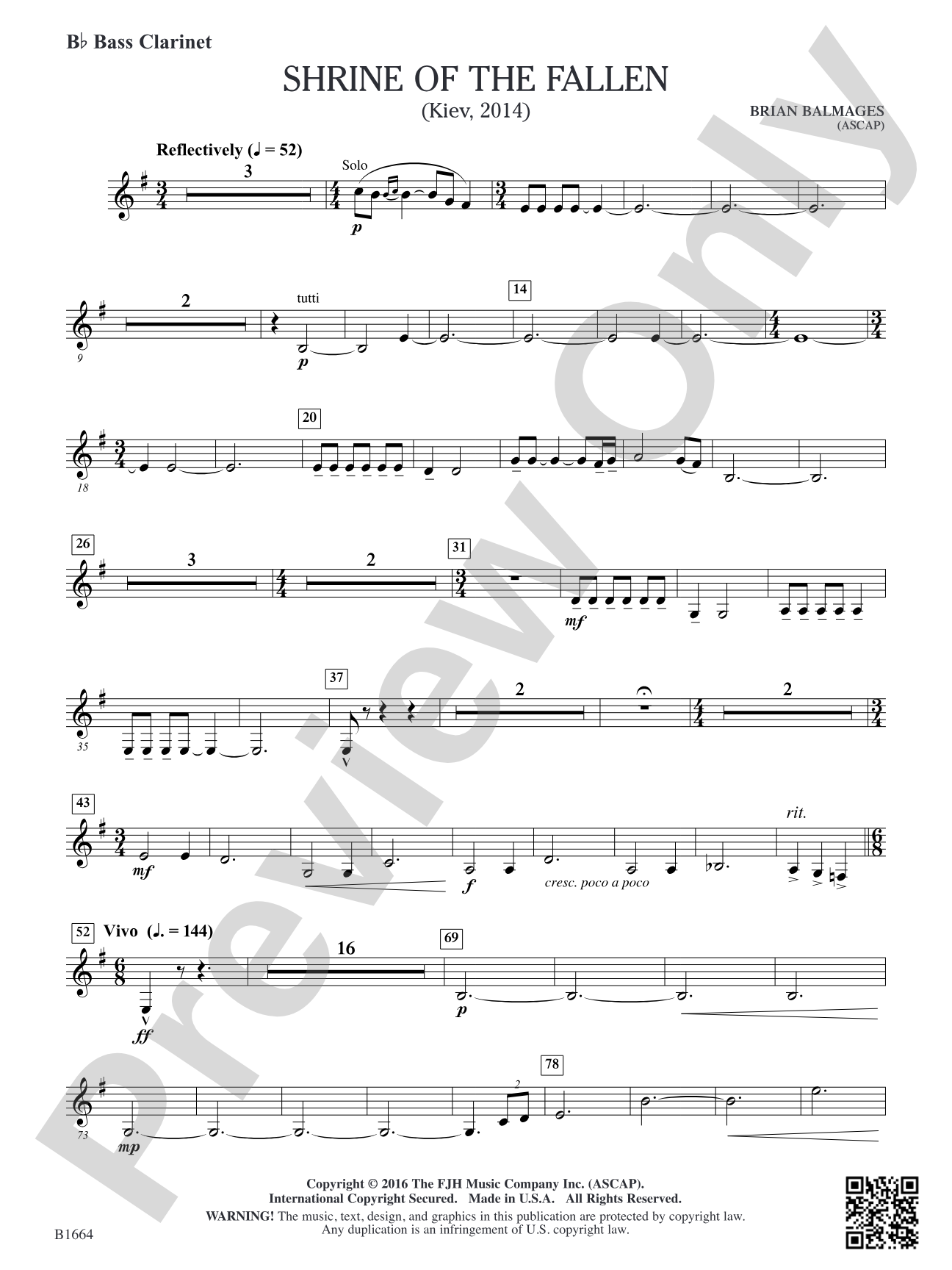Shrine of the Fallen: B-flat Bass Clarinet