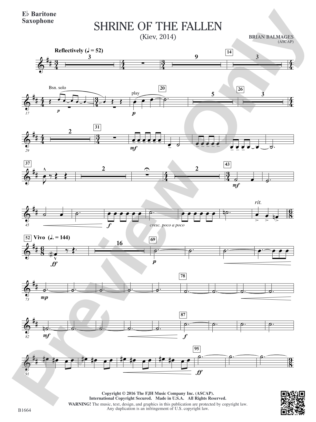 Shrine of the Fallen: E-flat Baritone Saxophone