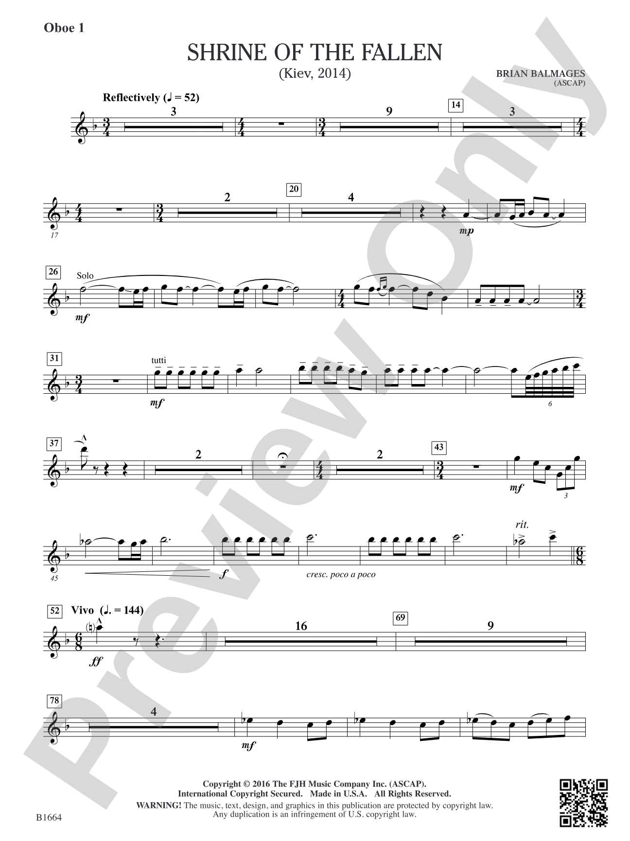 Shrine of the Fallen: Oboe 1