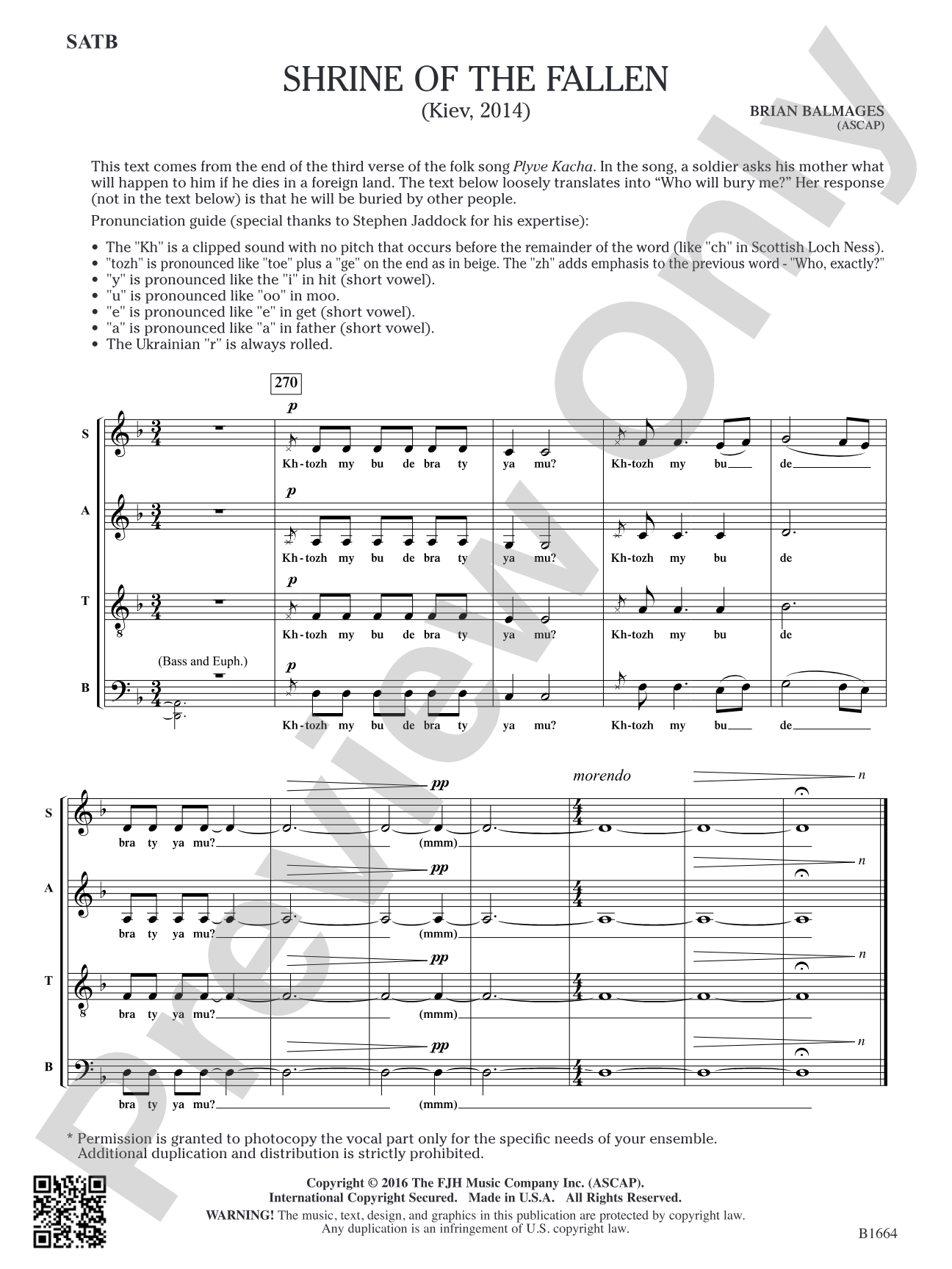 Shrine of the Fallen: SATB (reproducible)
