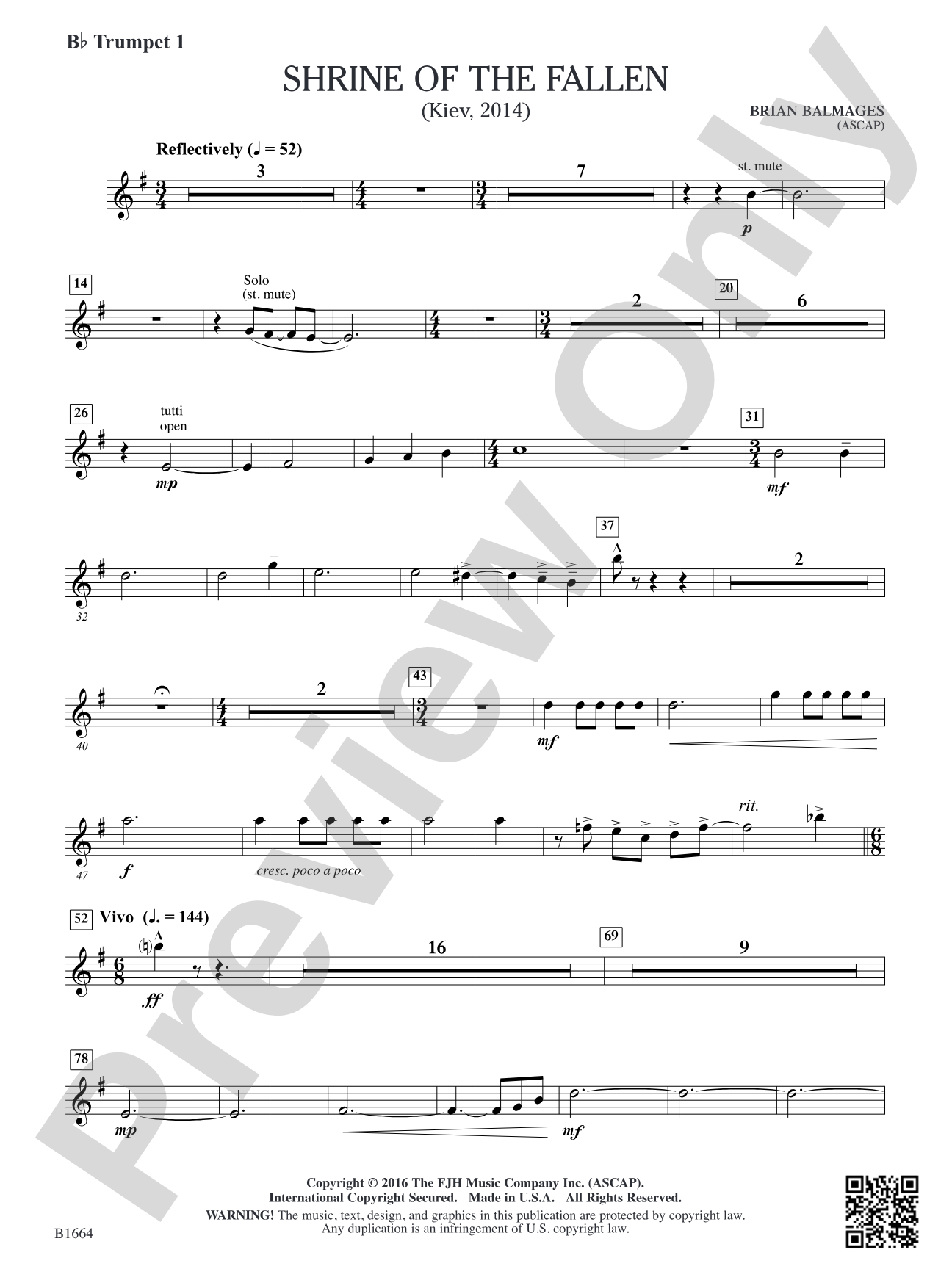 Shrine of the Fallen: B-flat Trumpet 1