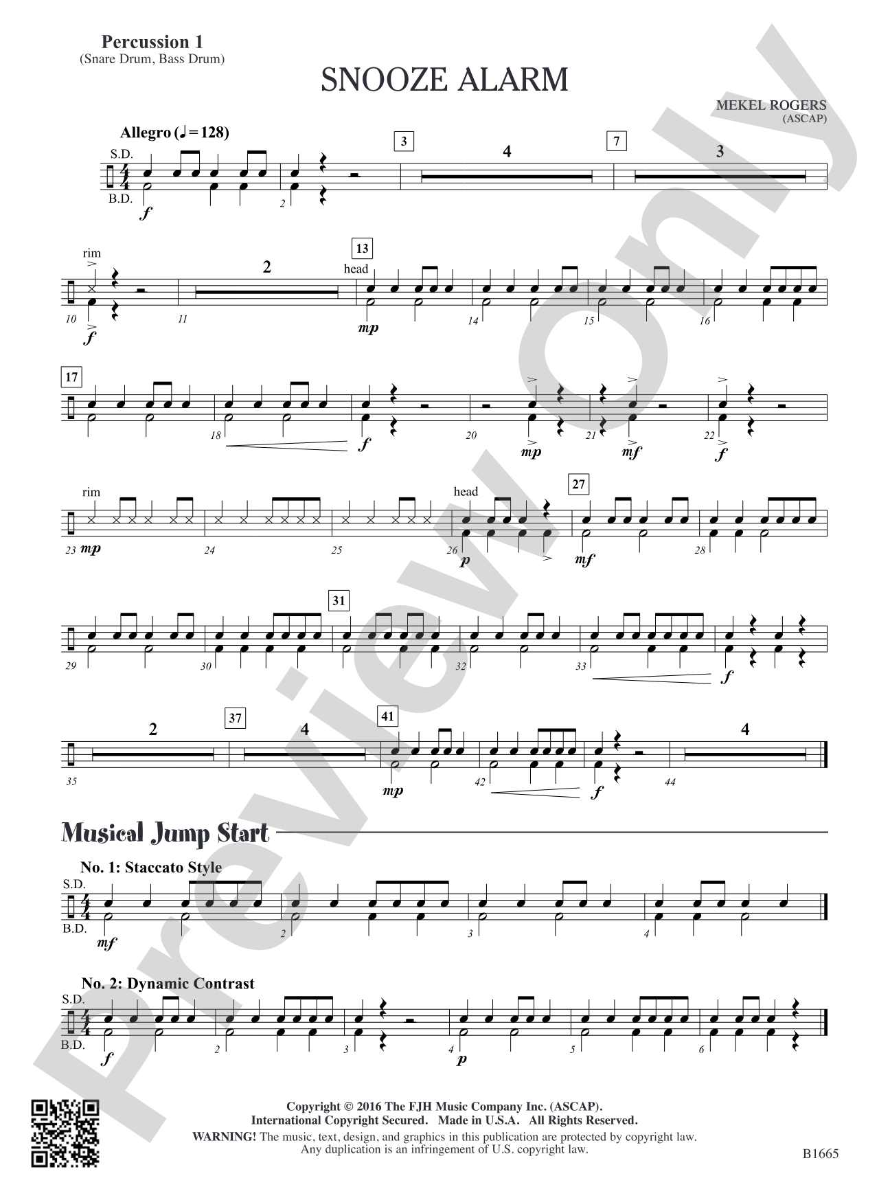 Snooze Alarm: Percussion 1