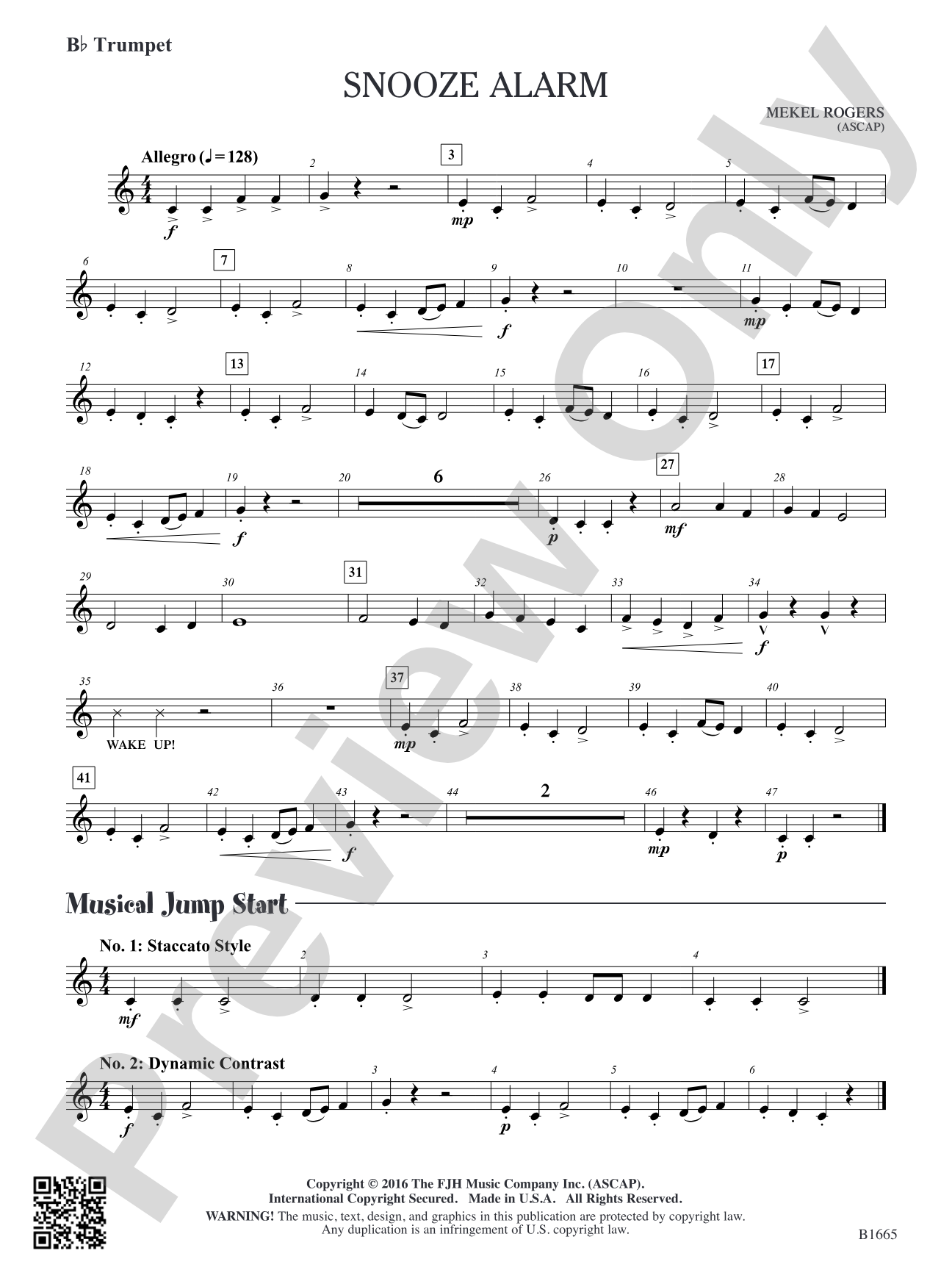 Snooze Alarm: B-flat Trumpet