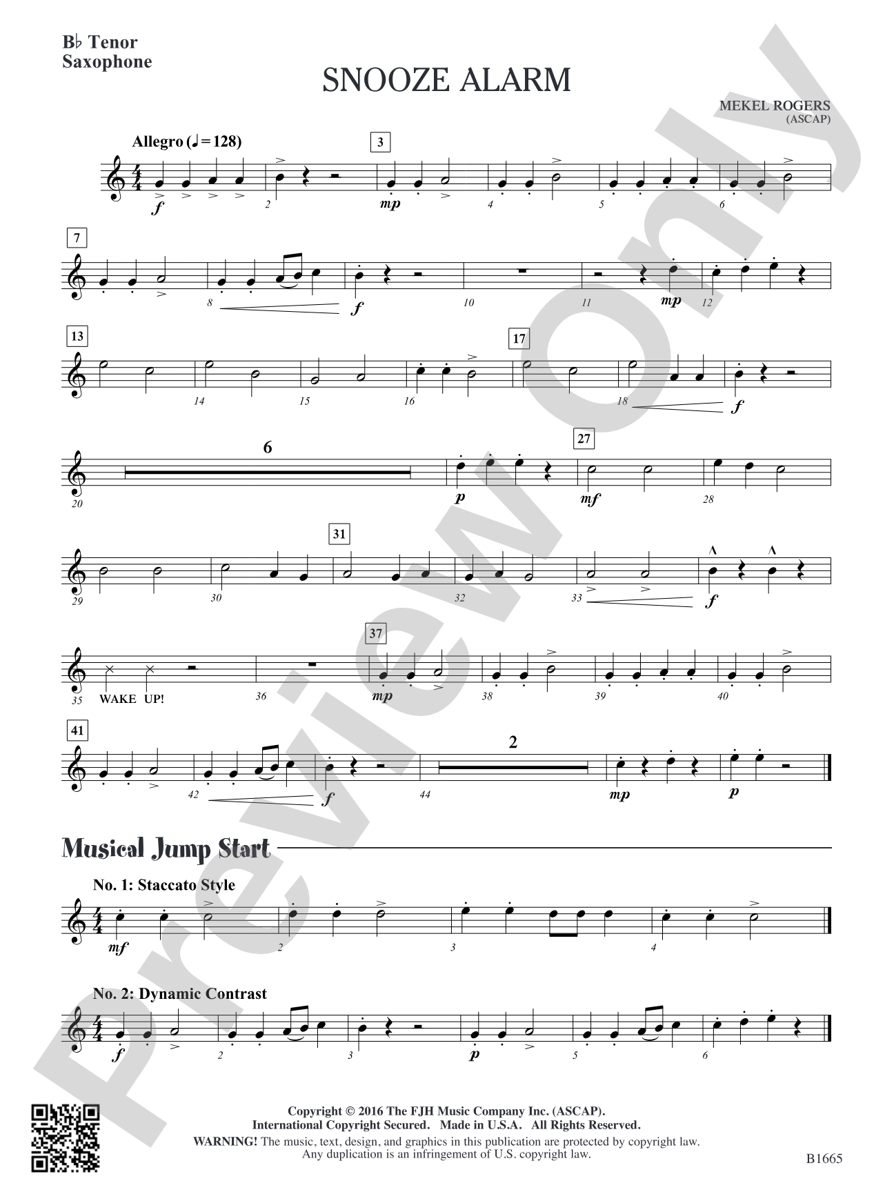 Snooze Alarm: B-flat Tenor Saxophone