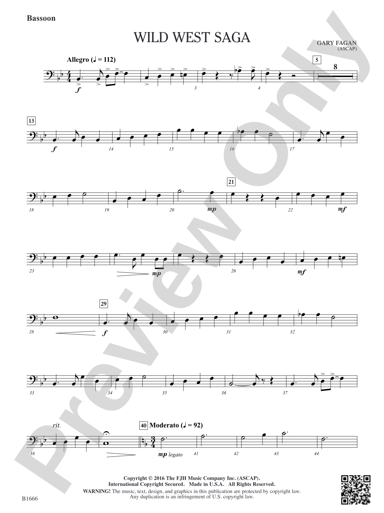 Wild West Saga: Bassoon