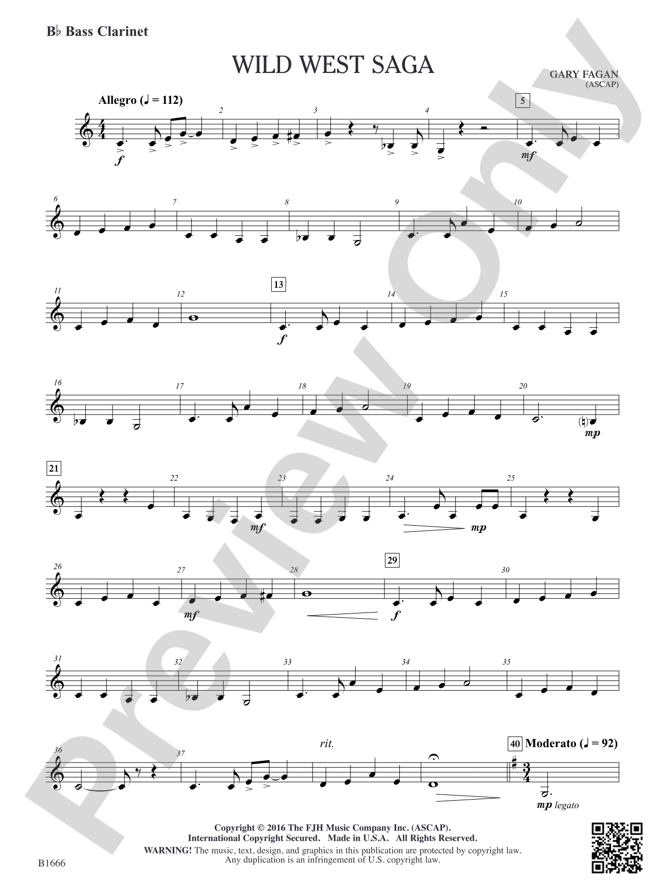 Wild West Saga: B-flat Bass Clarinet
