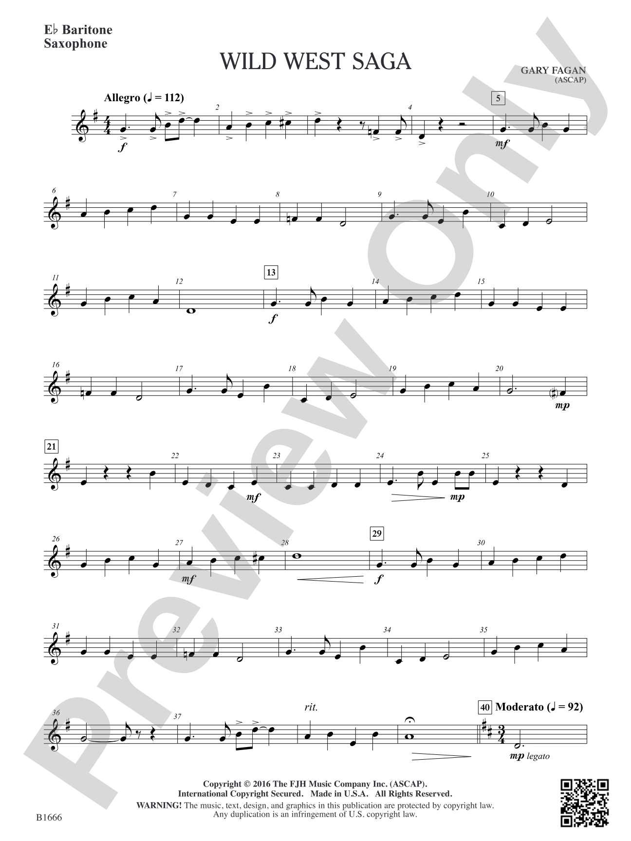 Wild West Saga: E-flat Baritone Saxophone