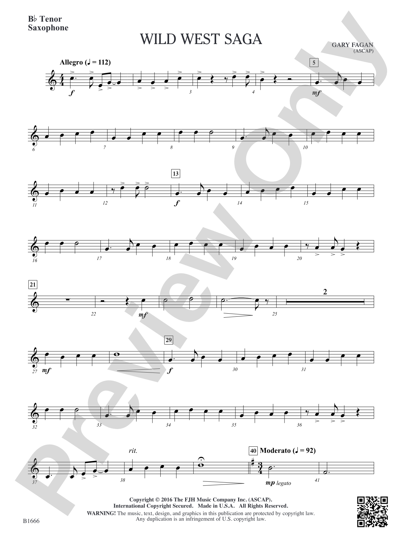 Wild West Saga: B-flat Tenor Saxophone