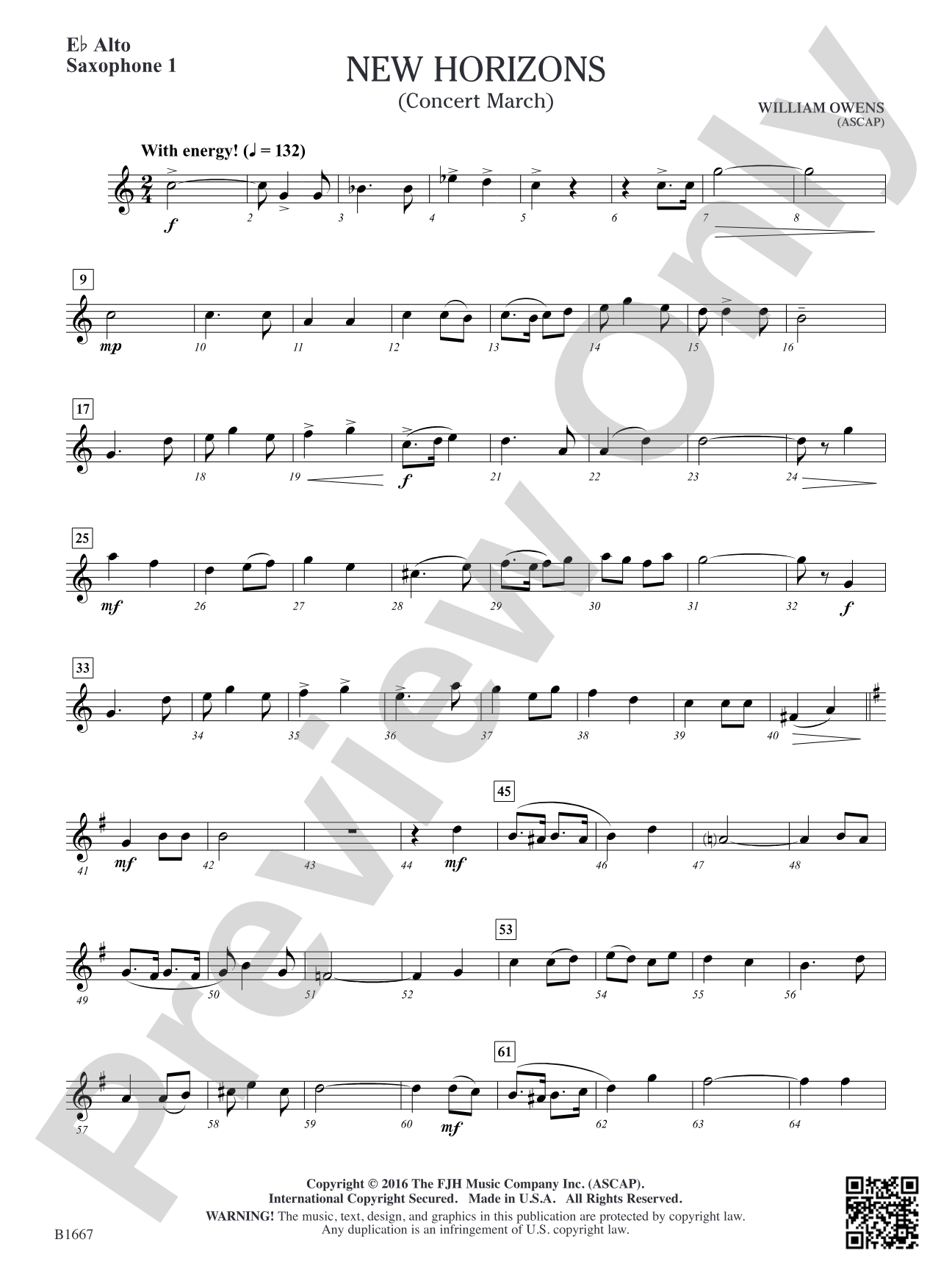 New Horizons: E-flat Alto Saxophone 1