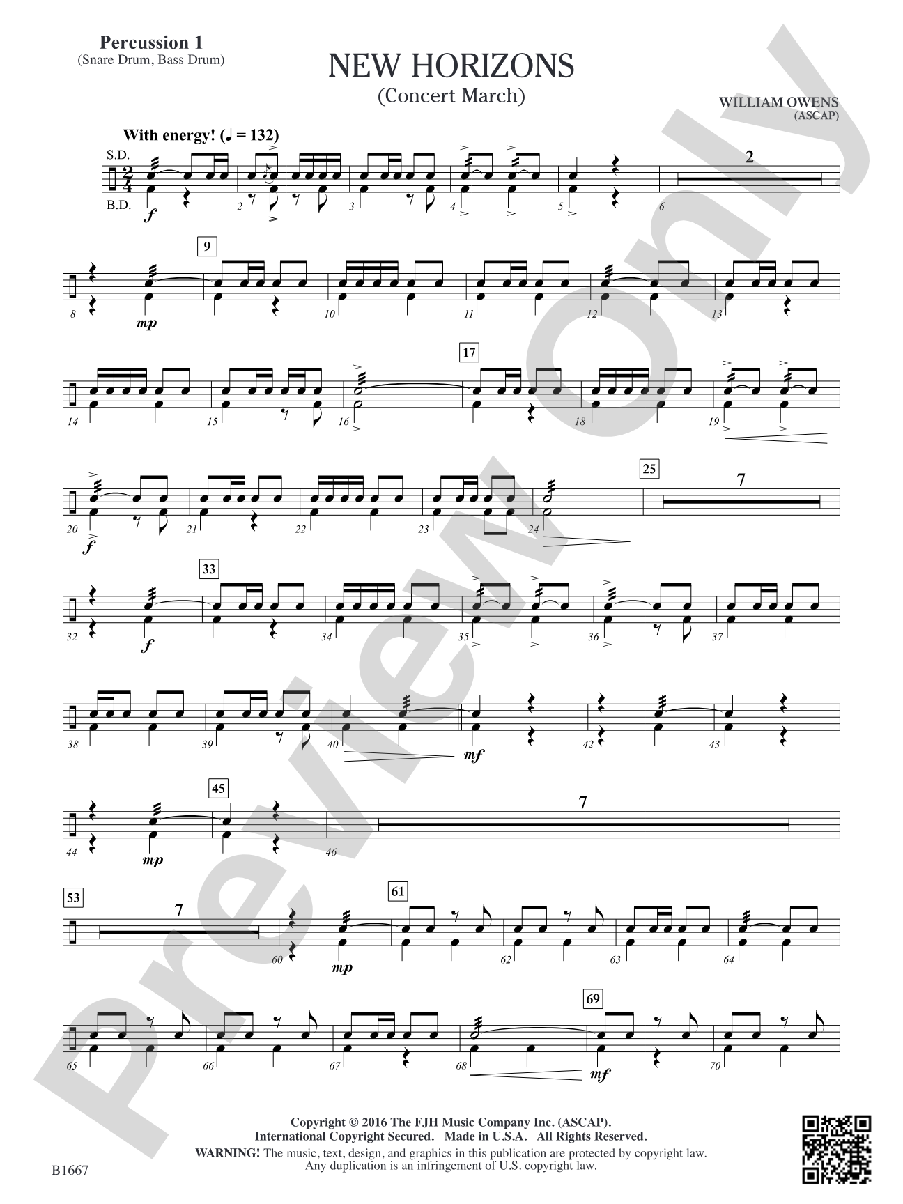 New Horizons: Percussion 1