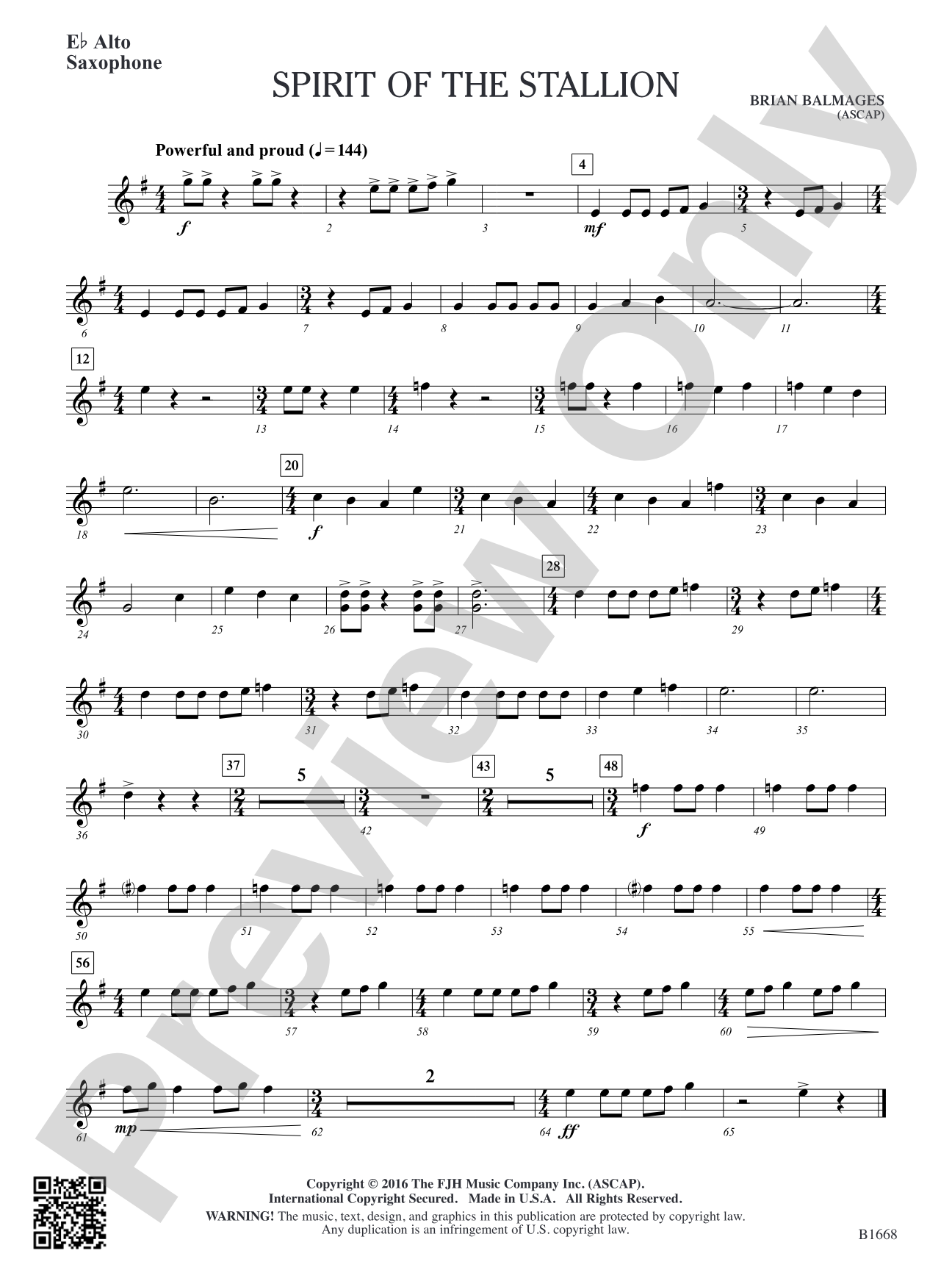 Spirit of the Stallion: E-flat Alto Saxophone