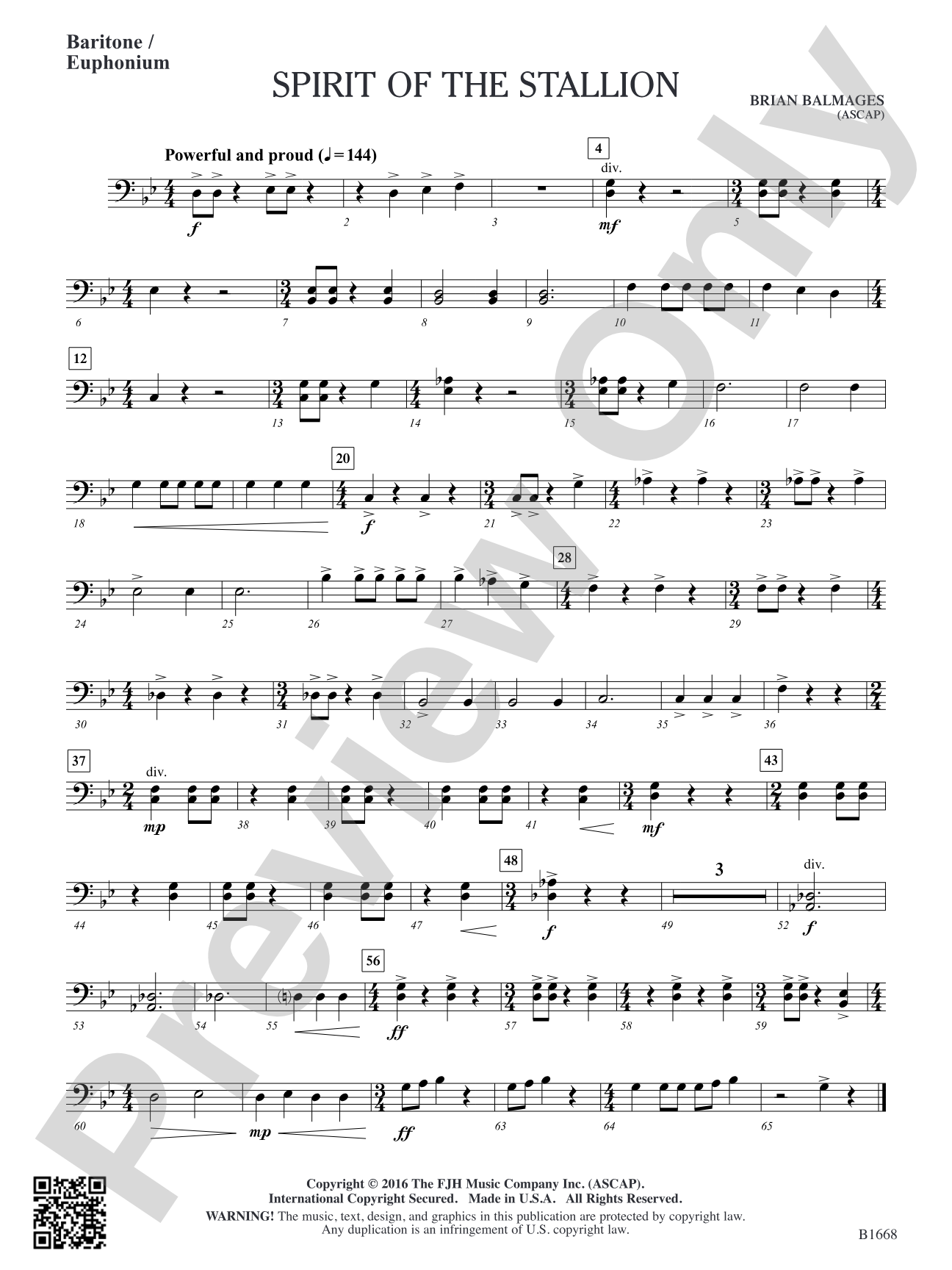 Spirit of the Stallion: Baritone / Euphonium