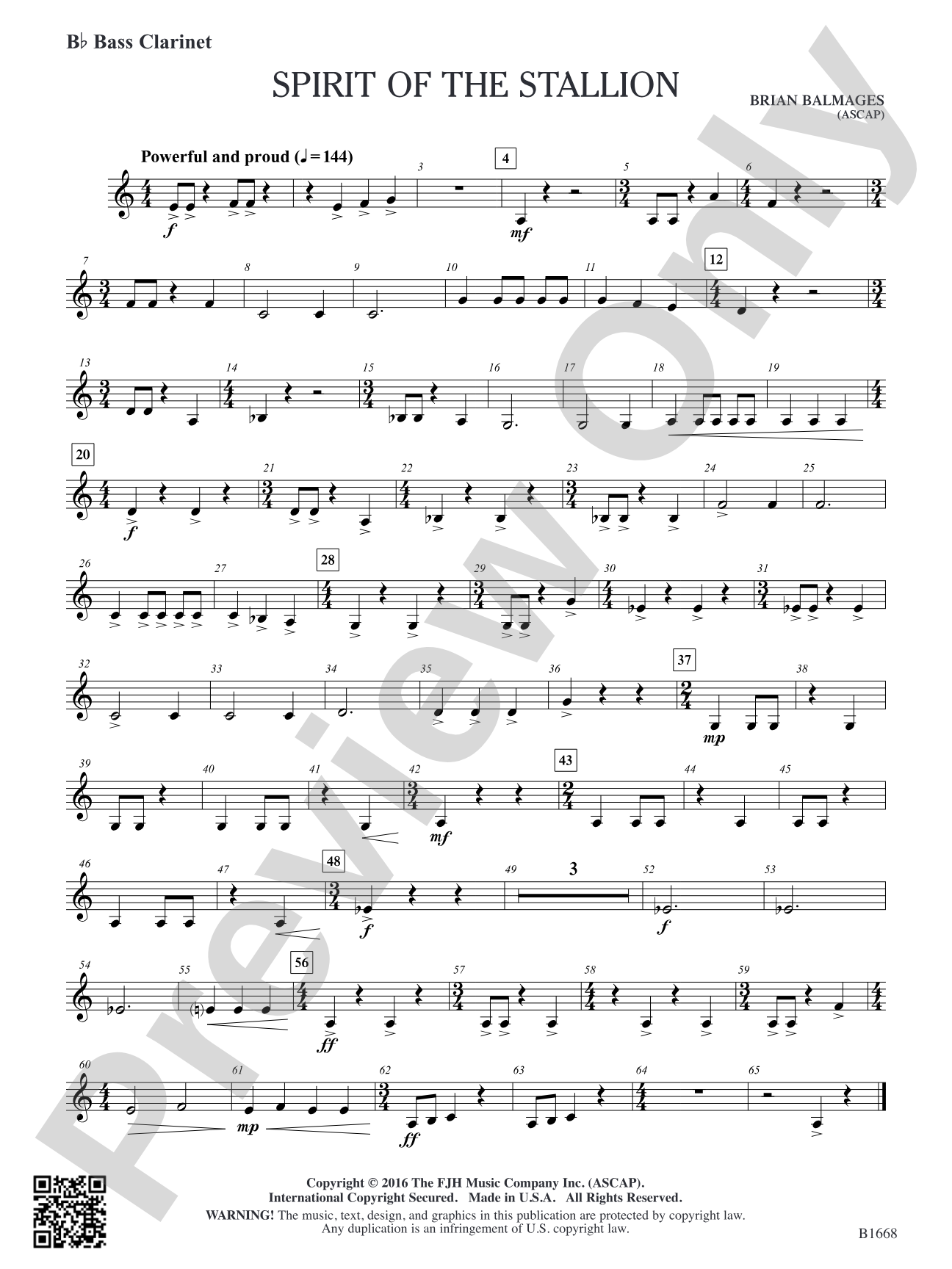 Spirit of the Stallion: B-flat Bass Clarinet