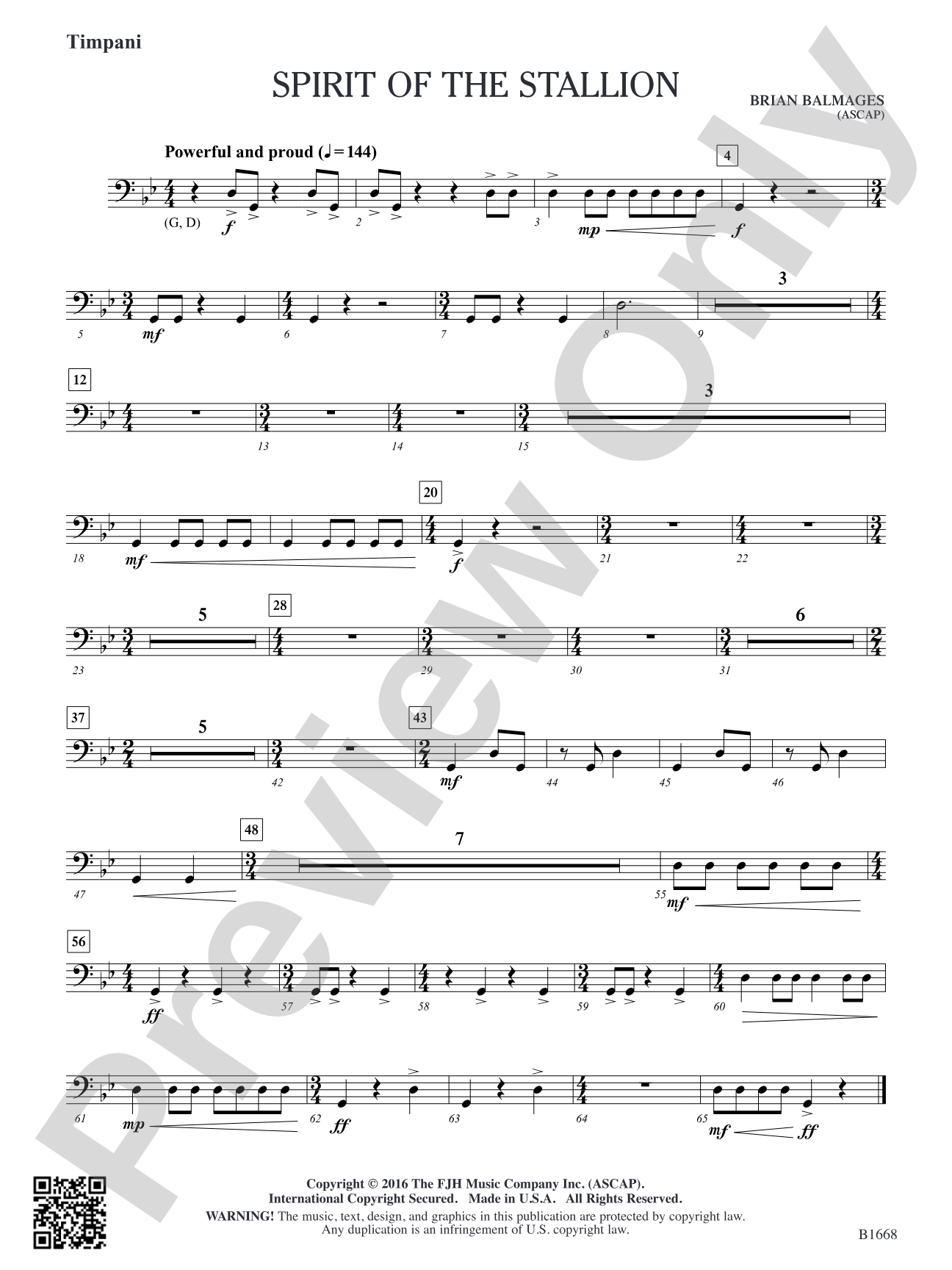 Spirit of the Stallion: Timpani (opt.)