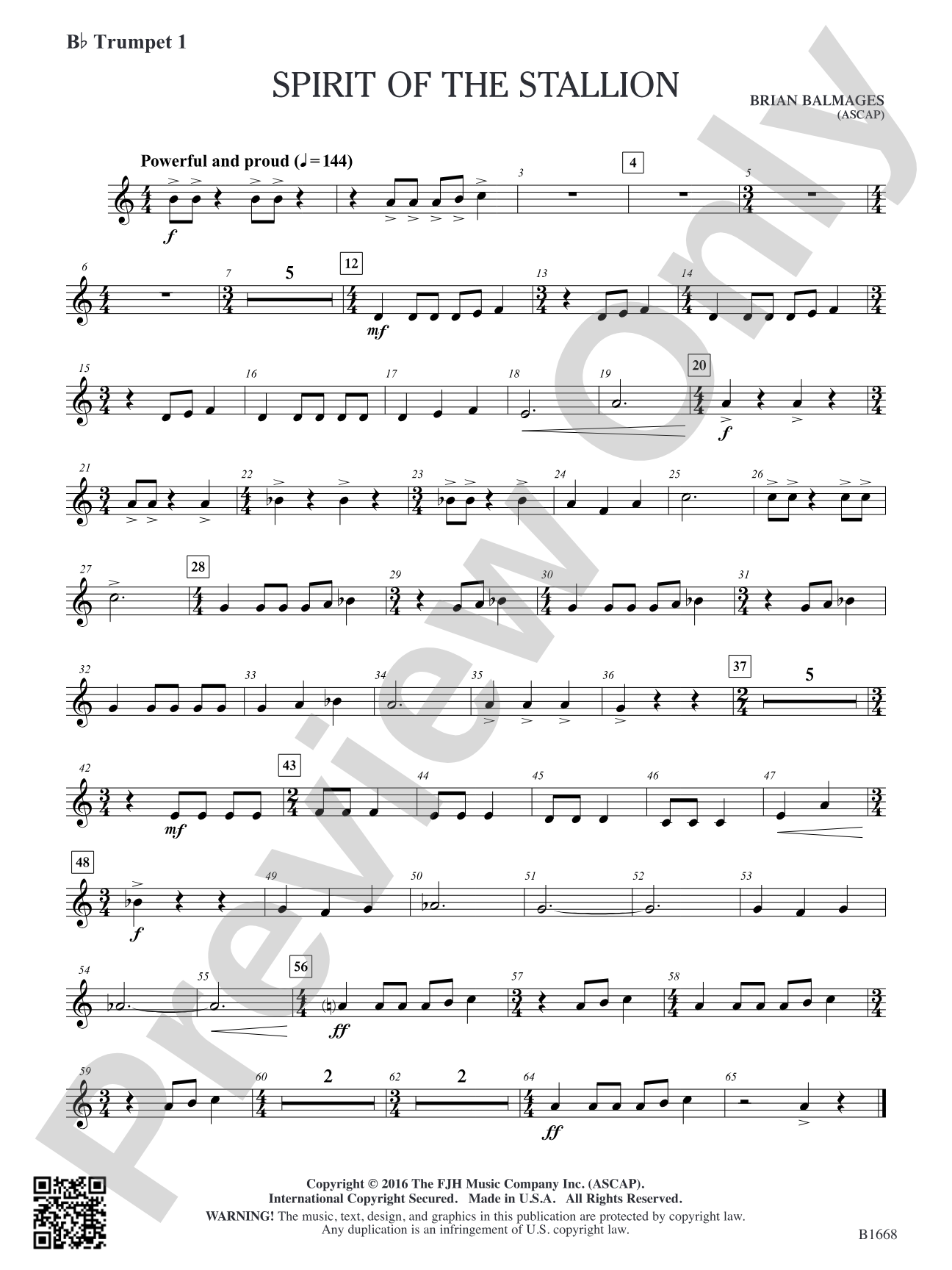 Spirit of the Stallion: B-flat Trumpet 1