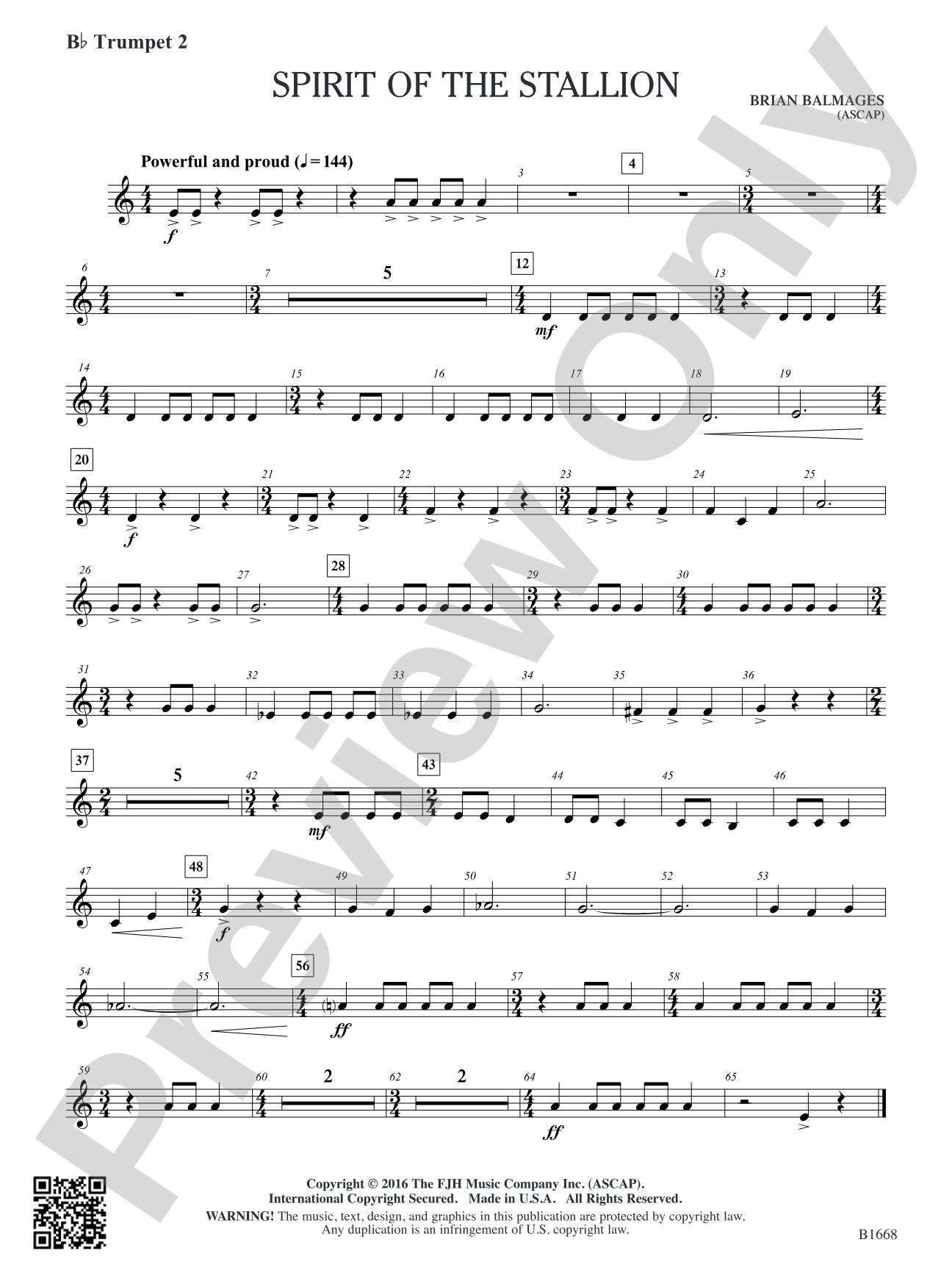 Spirit of the Stallion: B-flat Trumpet 2
