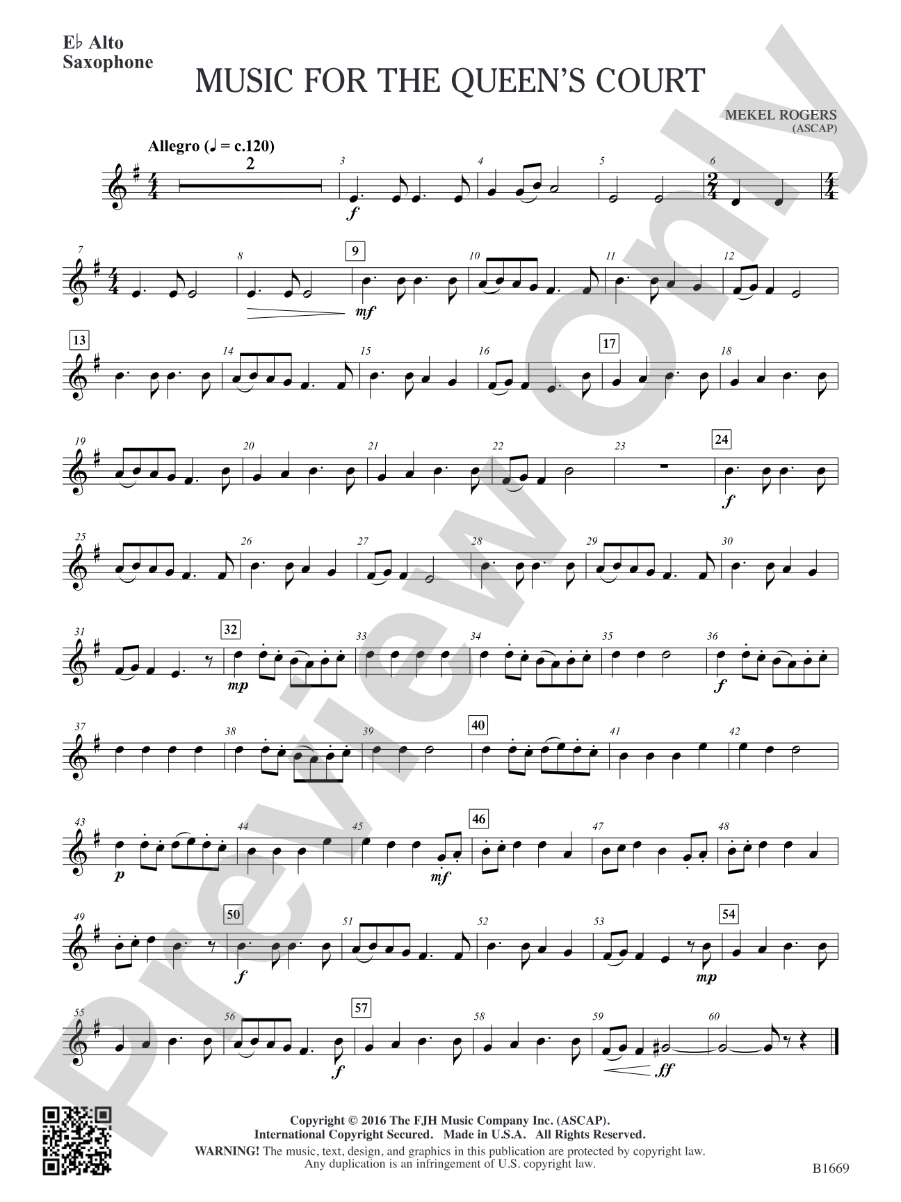 Music for the Queen's Court: E-flat Alto Saxophone