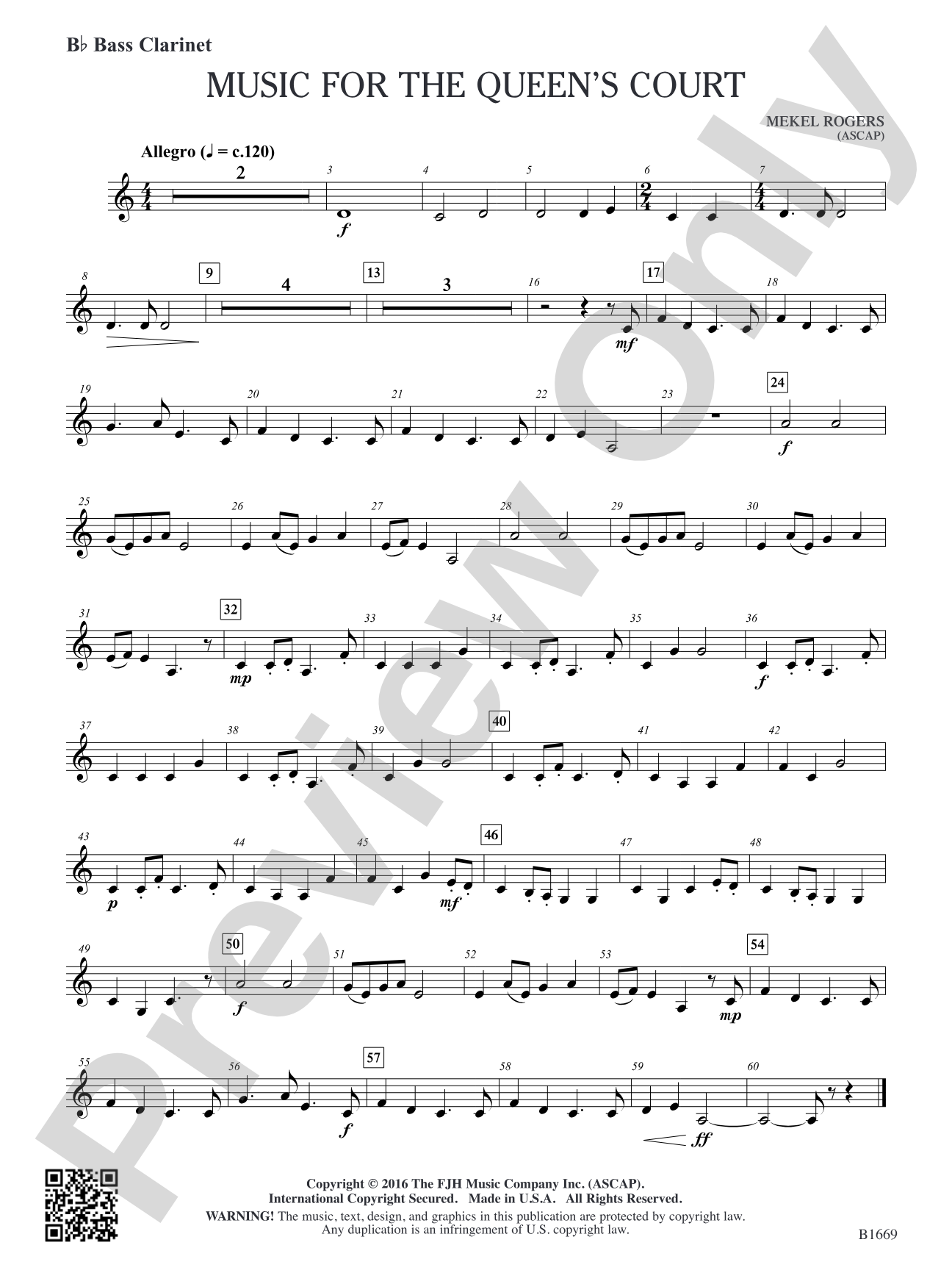 Music for the Queen's Court: B-flat Bass Clarinet