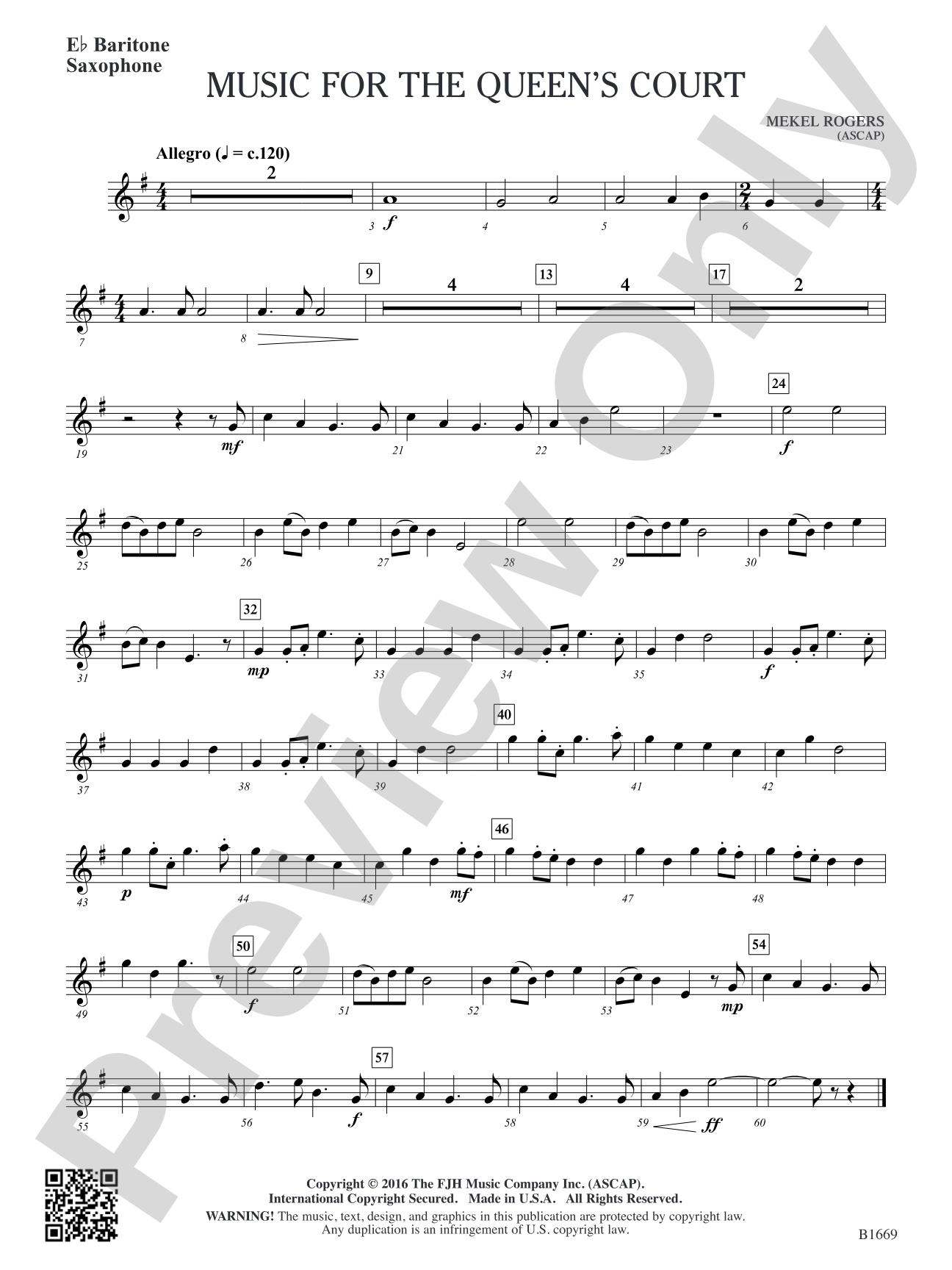 Music for the Queen's Court: E-flat Baritone Saxophone